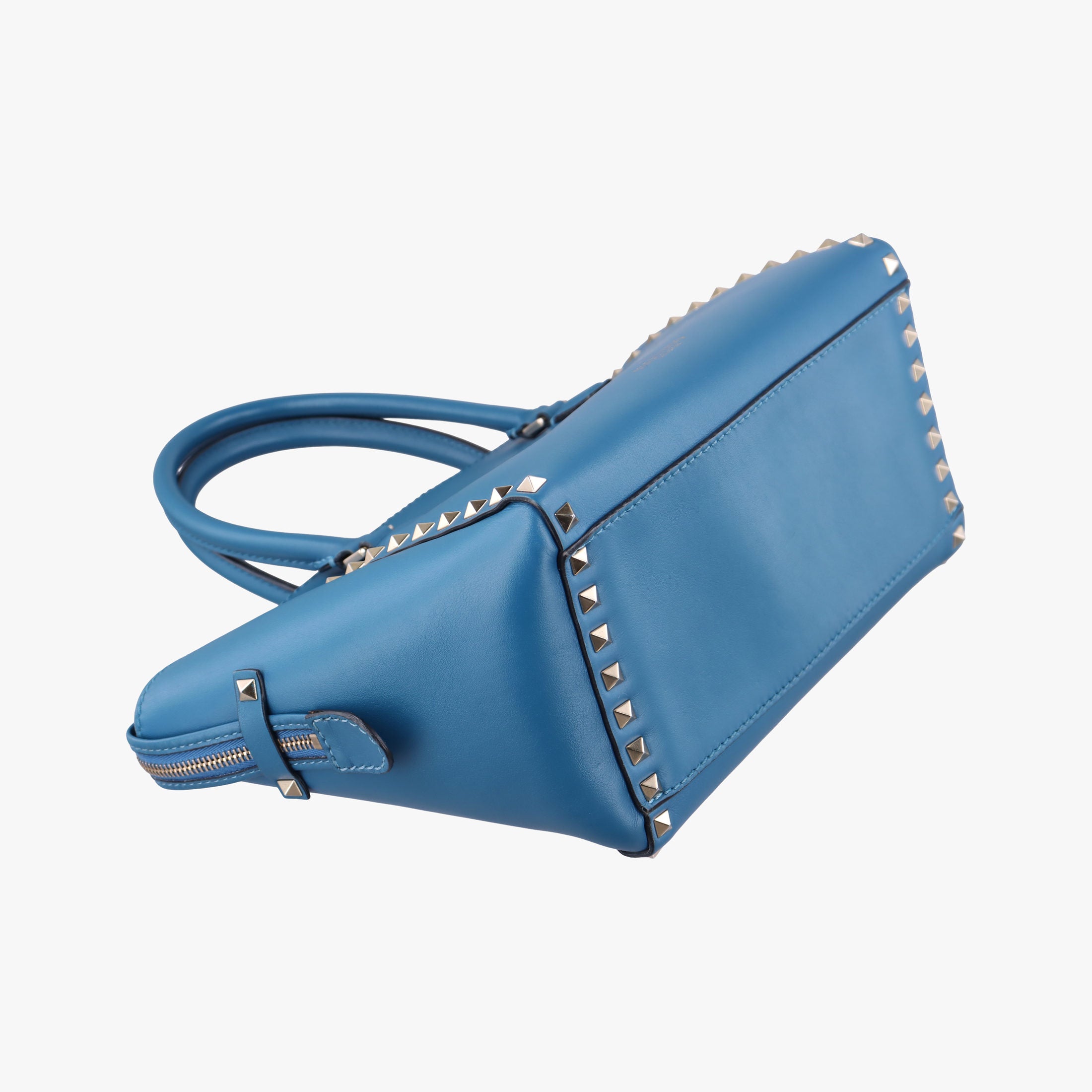 Pre-owned Valentino Rockstud Blue Leather  shoulderbag | stylenewstar