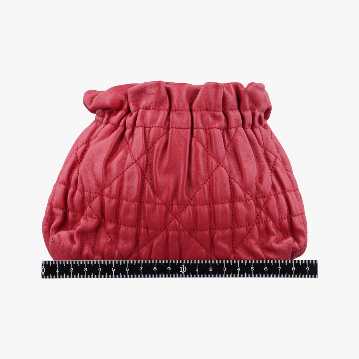 Pre-owned Christian Dior Cannage Faux Pearl Red lambskin  shoulderbag | stylenewstar