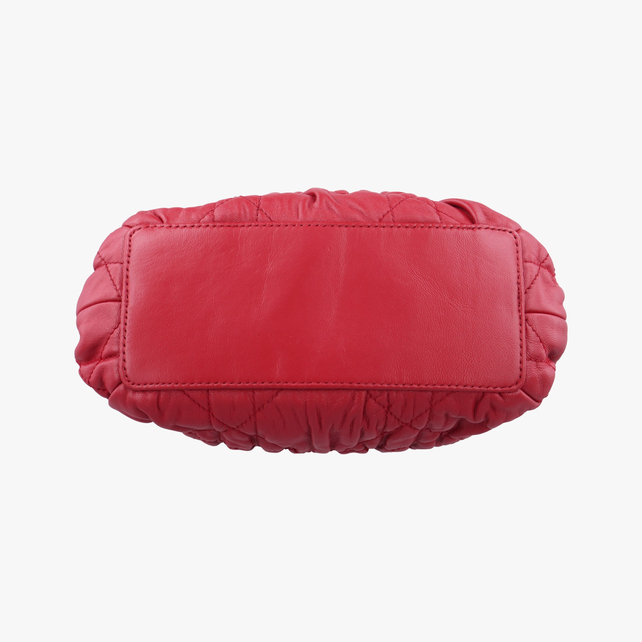 Pre-owned Christian Dior Cannage Faux Pearl Red lambskin  shoulderbag | stylenewstar