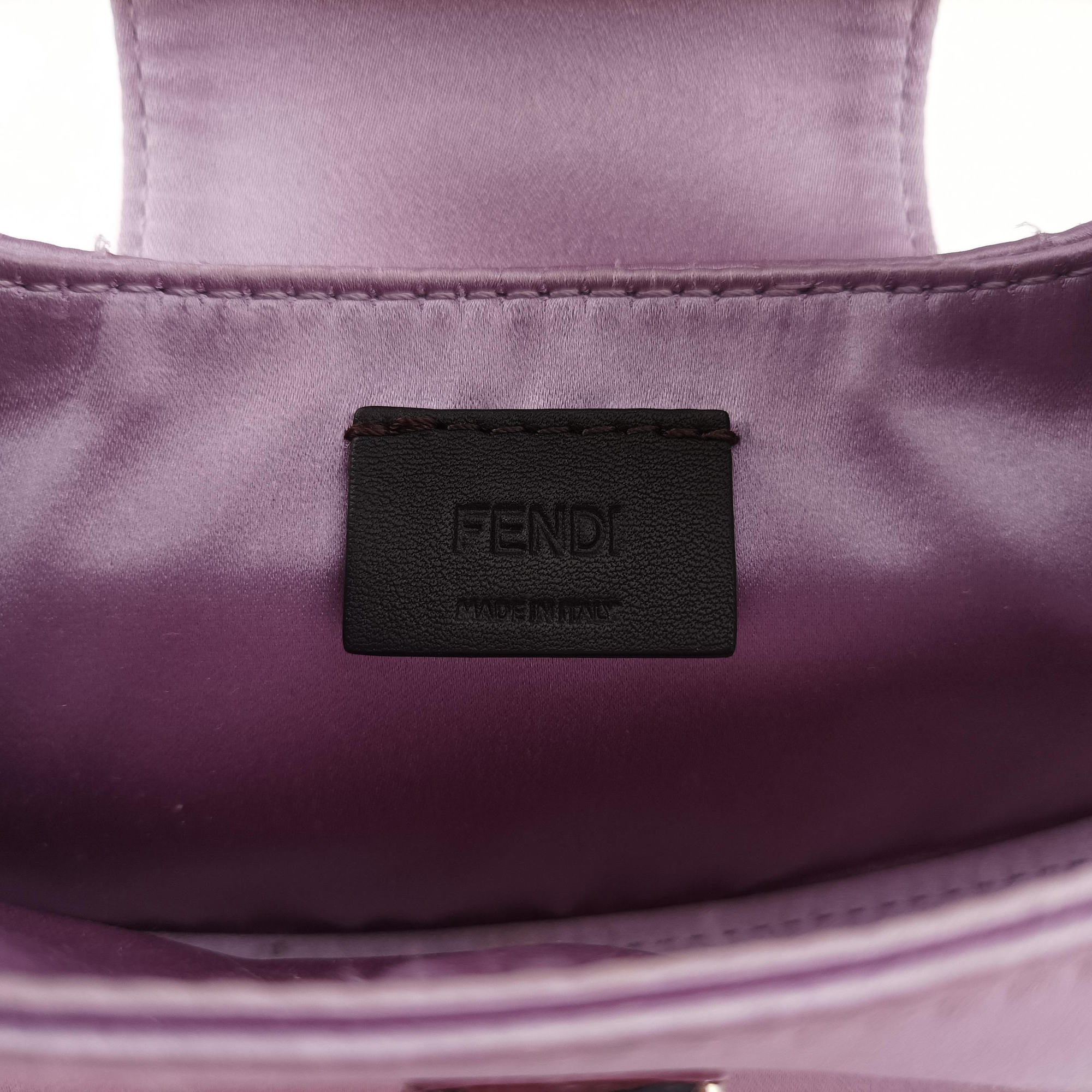Pre-owned Fendi Cookie Mini Purple silk 8BS065 handbag | stylenewstar
