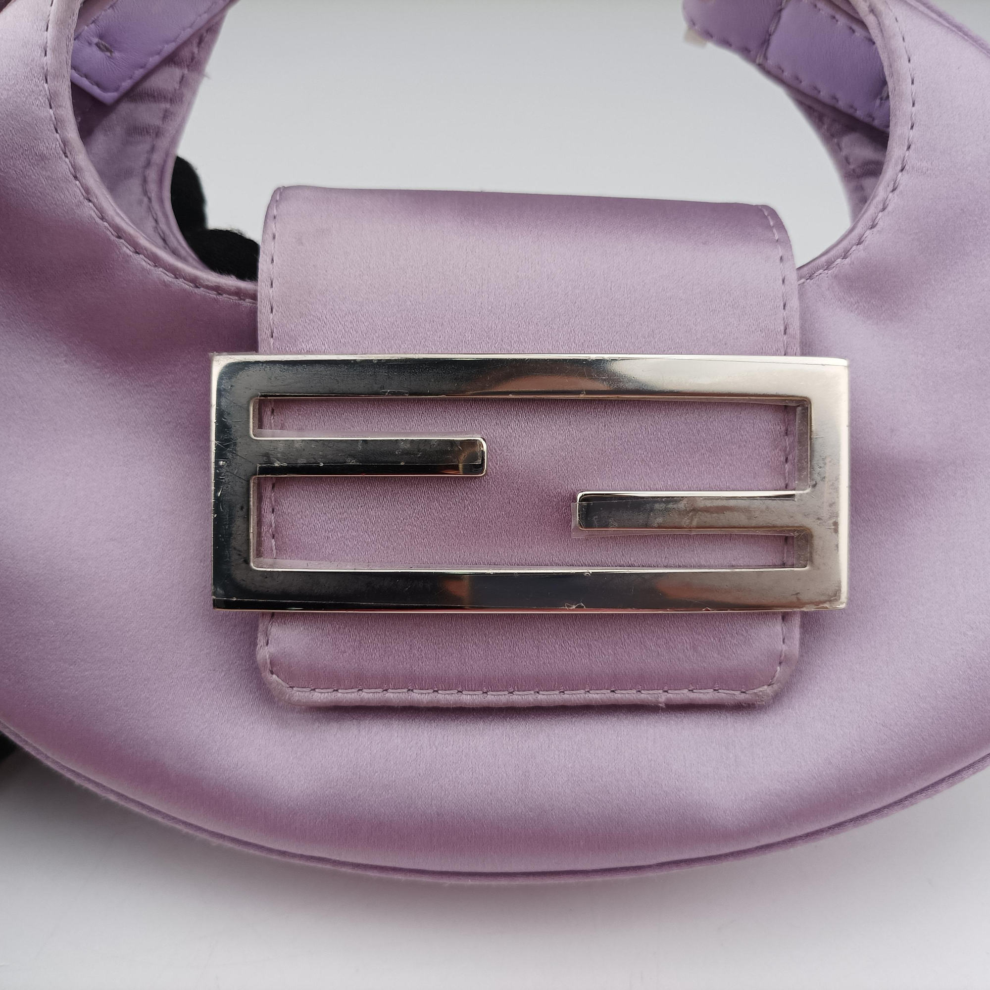 Pre-owned Fendi Cookie Mini Purple silk 8BS065 handbag | stylenewstar