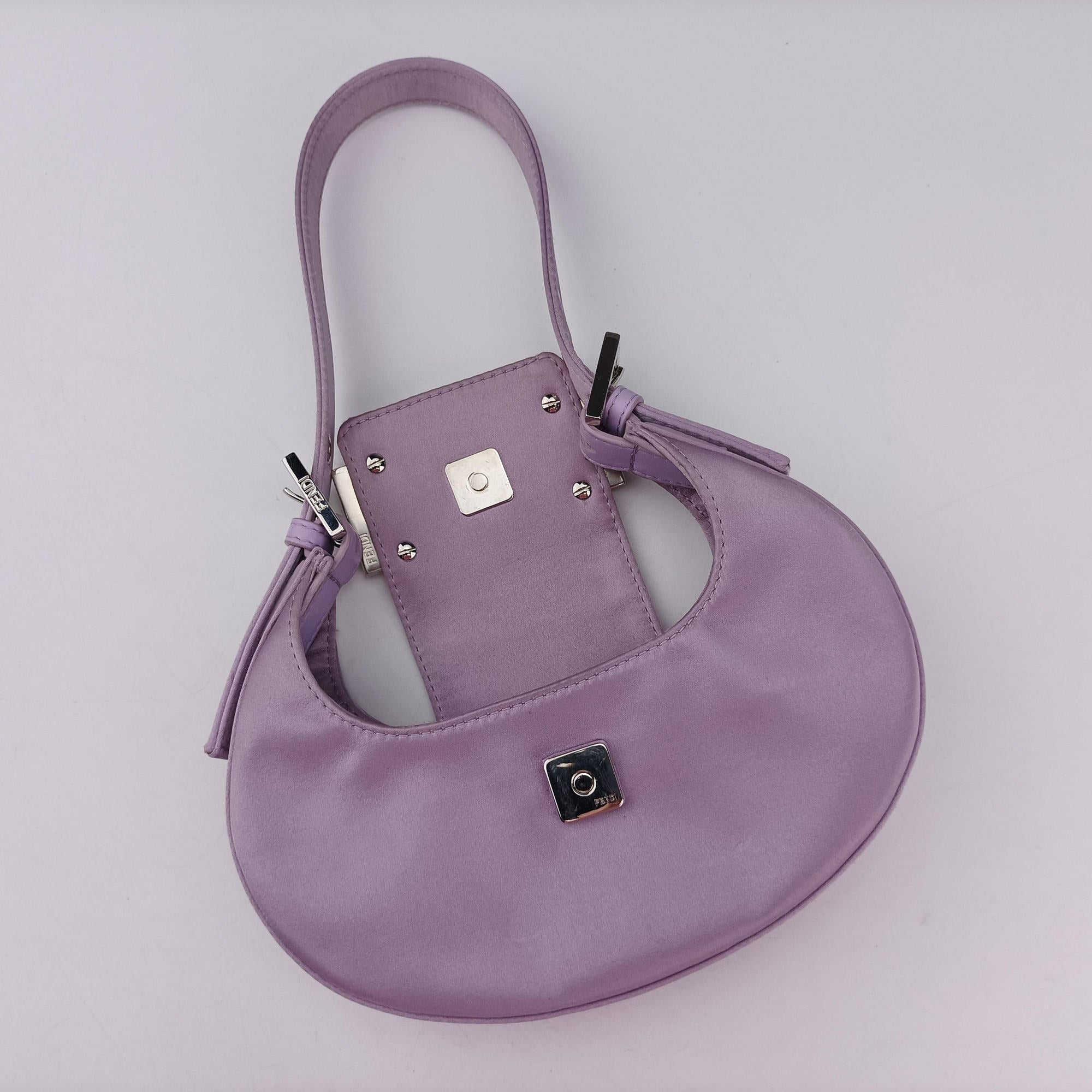 Pre-owned Fendi Cookie Mini Purple silk 8BS065 handbag | stylenewstar