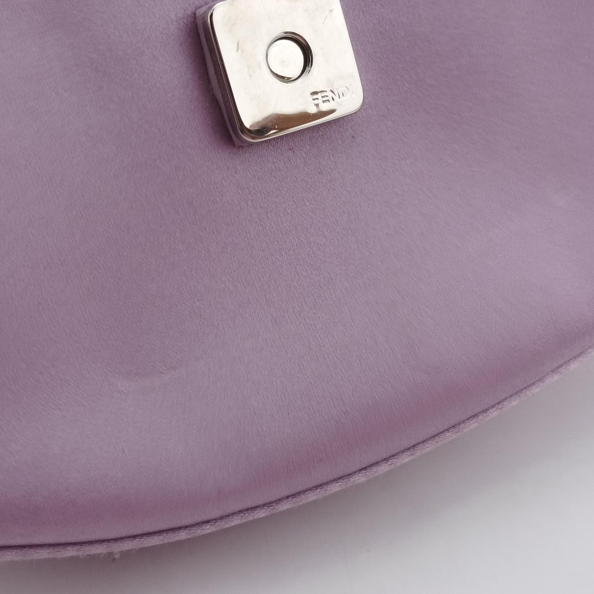Pre-owned Fendi Cookie Mini Purple silk 8BS065 handbag | stylenewstar