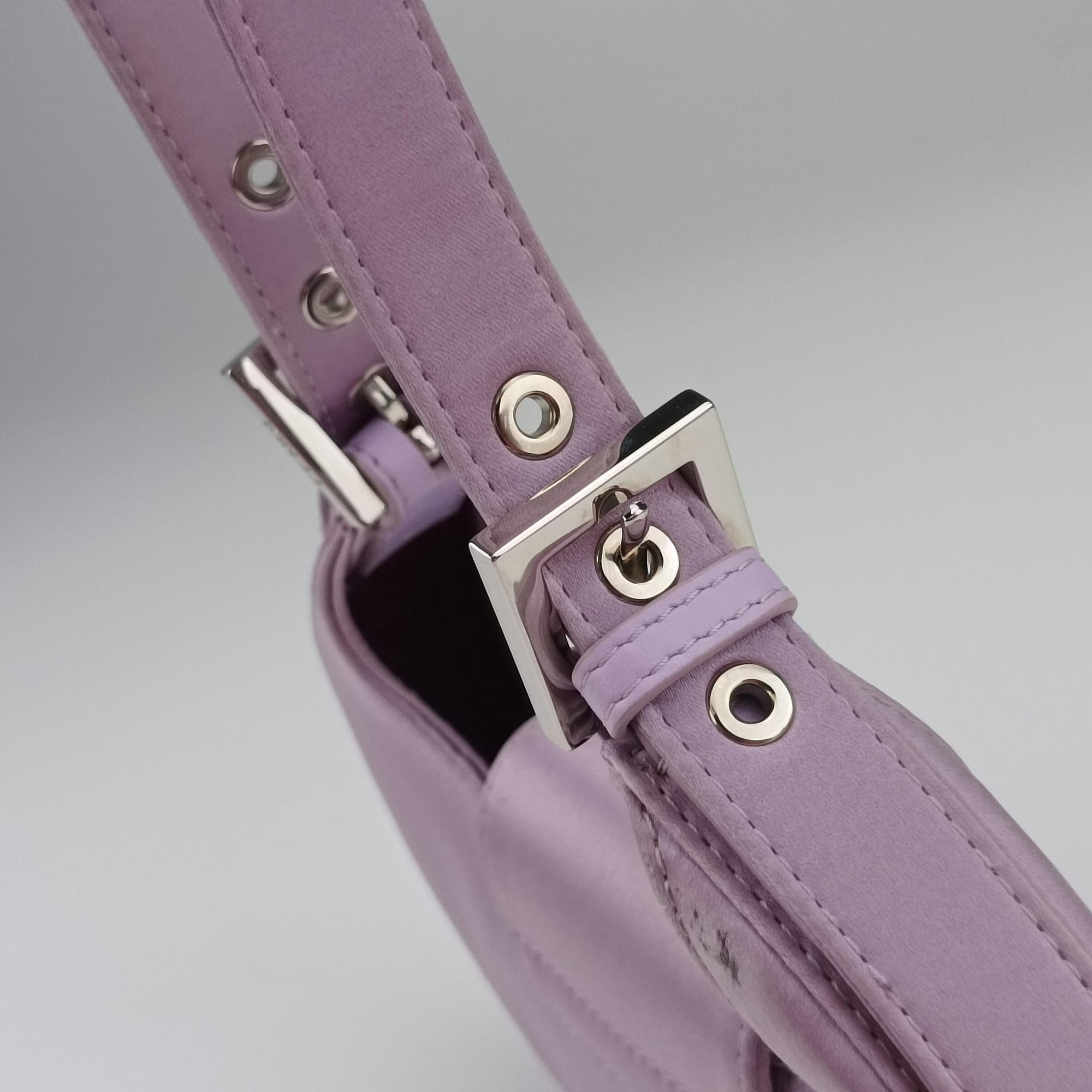 Pre-owned Fendi Cookie Mini Purple silk 8BS065 handbag | stylenewstar