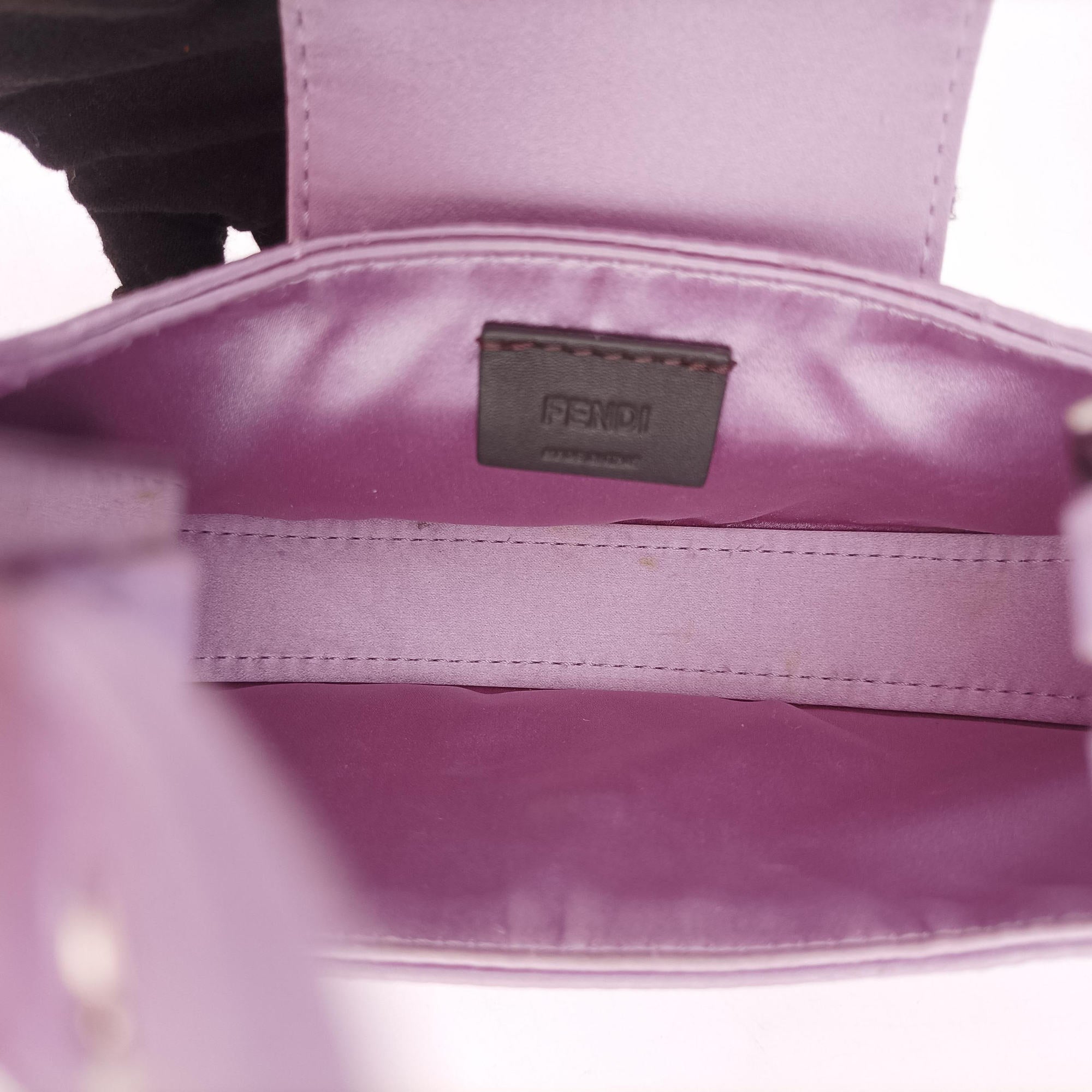 Pre-owned Fendi Cookie Mini Purple silk 8BS065 handbag | stylenewstar