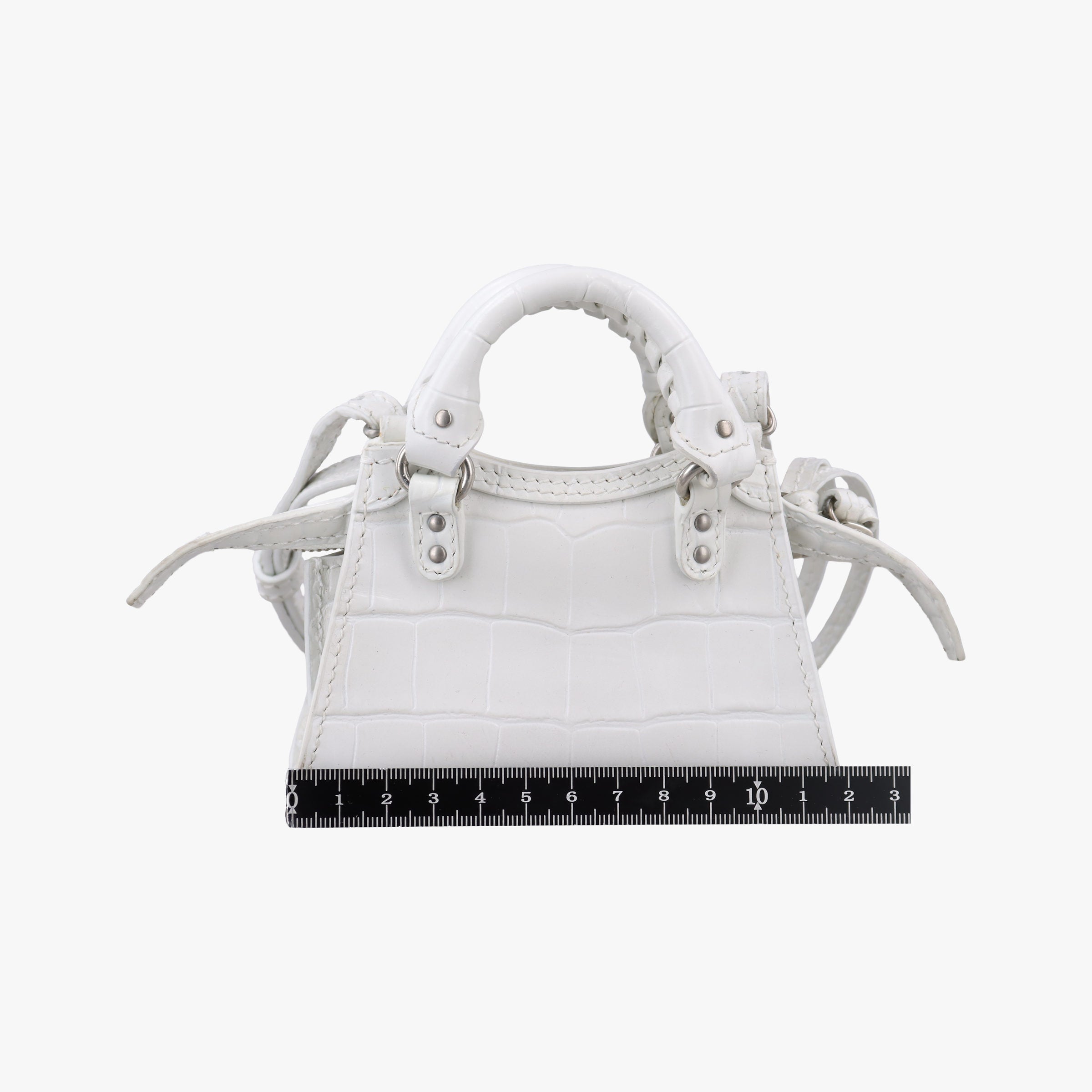 Pre-owned Balenciaga Neo Classic City nano White Leather  shoulderbag | stylenewstar