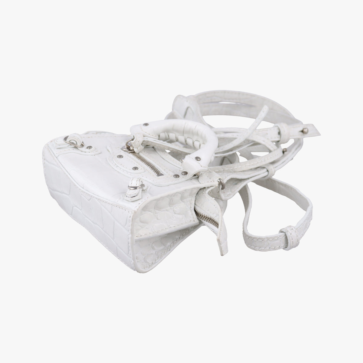 Pre-owned Balenciaga Neo Classic City nano White Leather  shoulderbag | stylenewstar