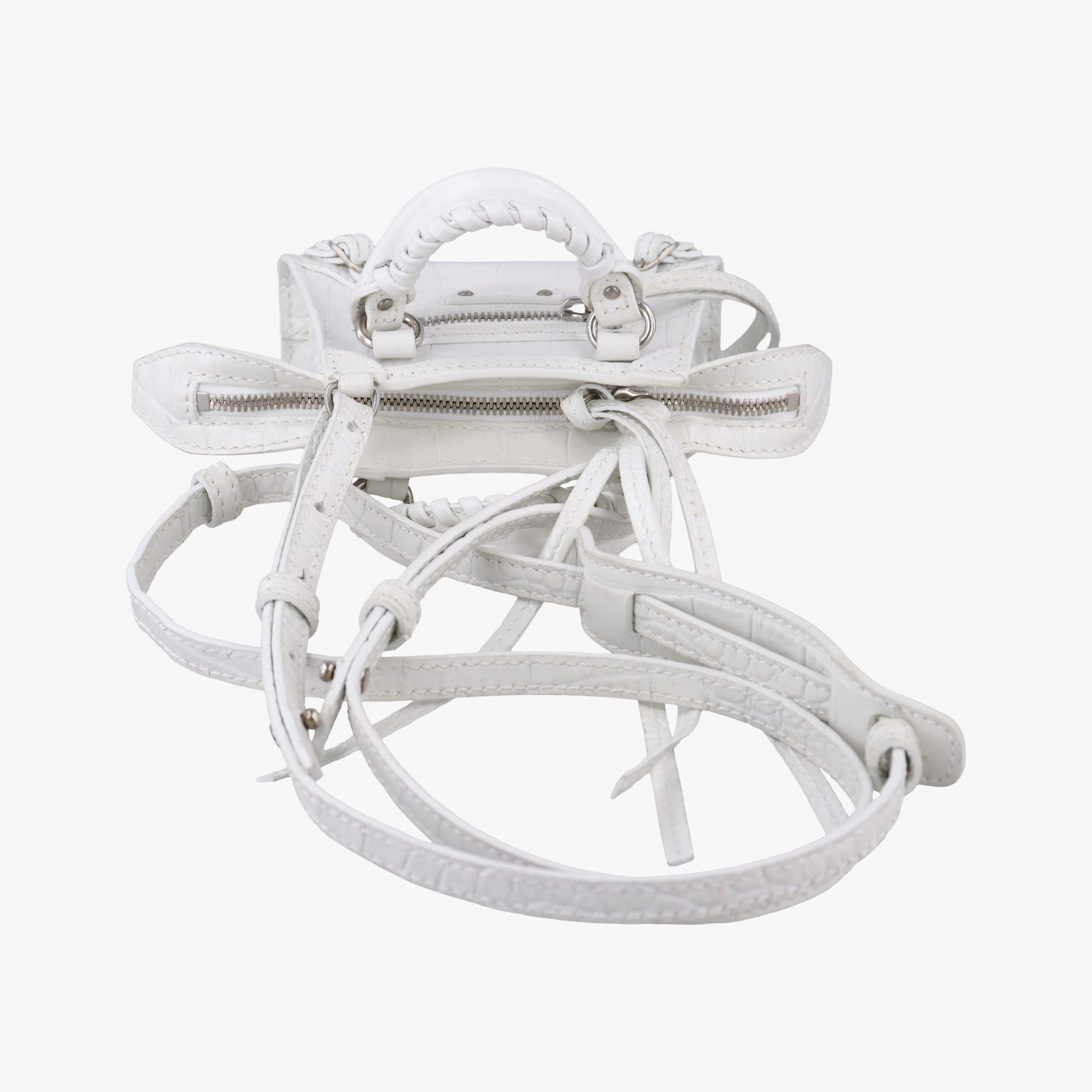 Pre-owned Balenciaga Neo Classic City nano White Leather  shoulderbag | stylenewstar