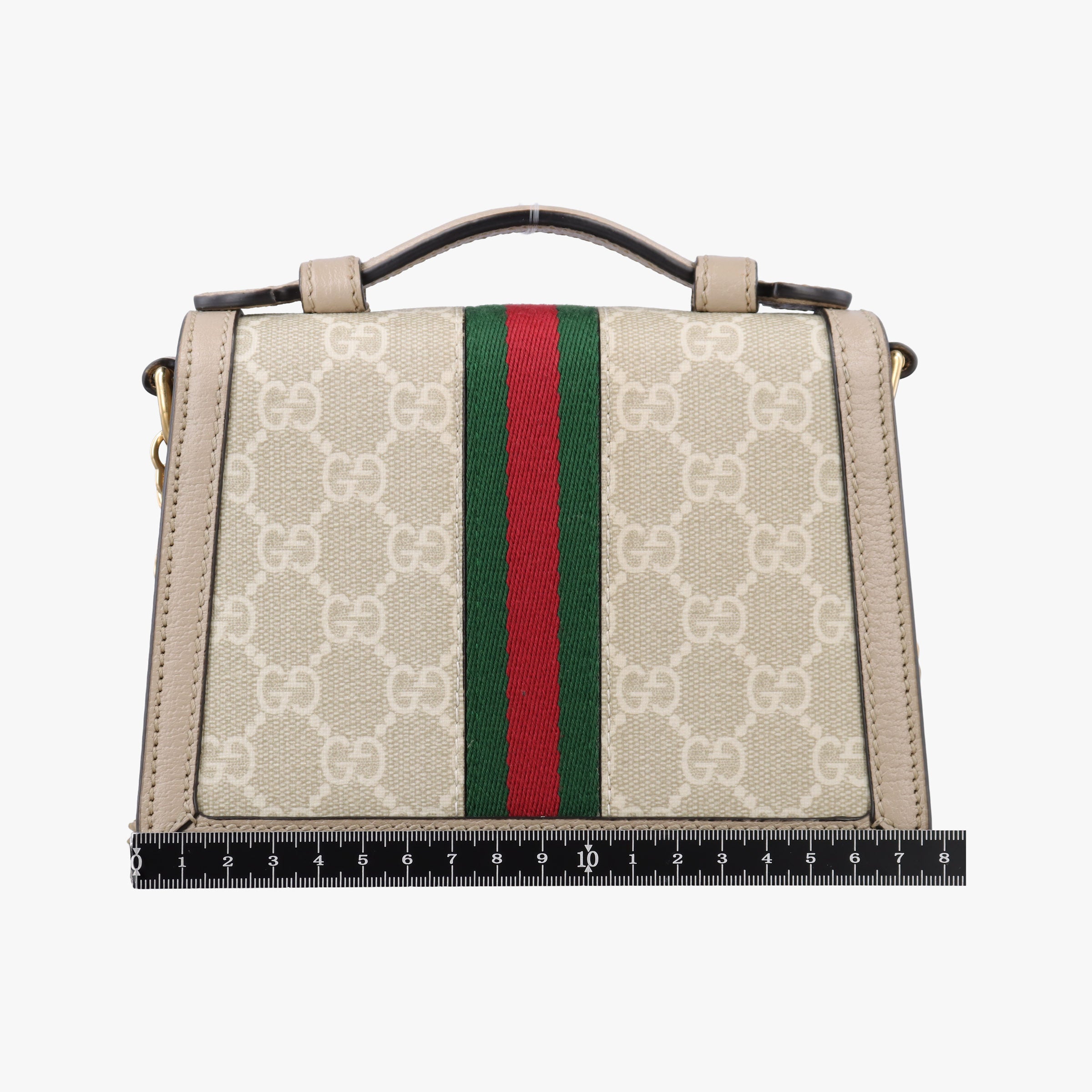 Pre-owned Gucci Ophidia GG Mini Beige × Ebony GG Supreme Canvas × Leather 696180 shoulderbag | stylenewstar