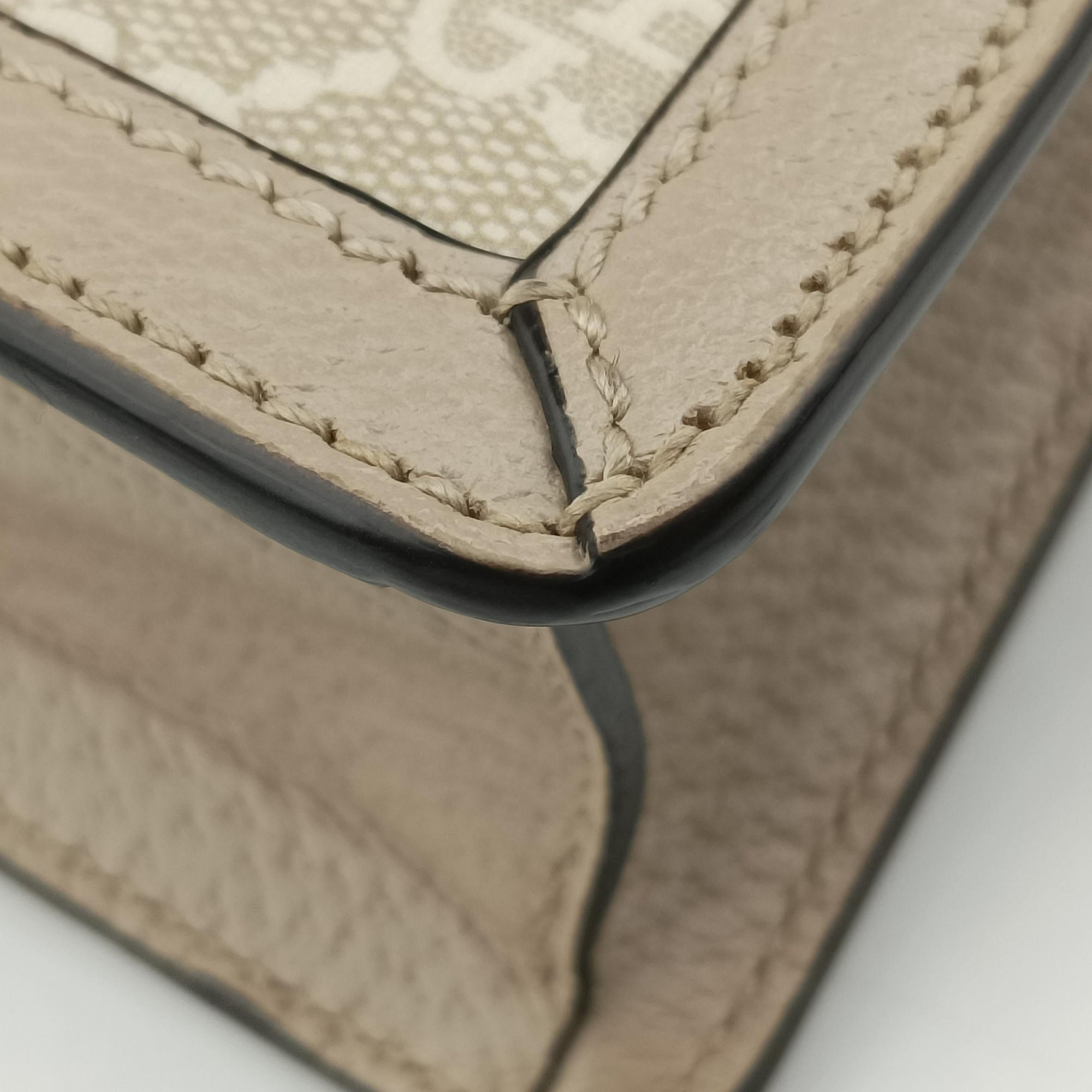 Pre-owned Gucci Ophidia GG Mini Beige × Ebony GG Supreme Canvas × Leather 696180 shoulderbag | stylenewstar