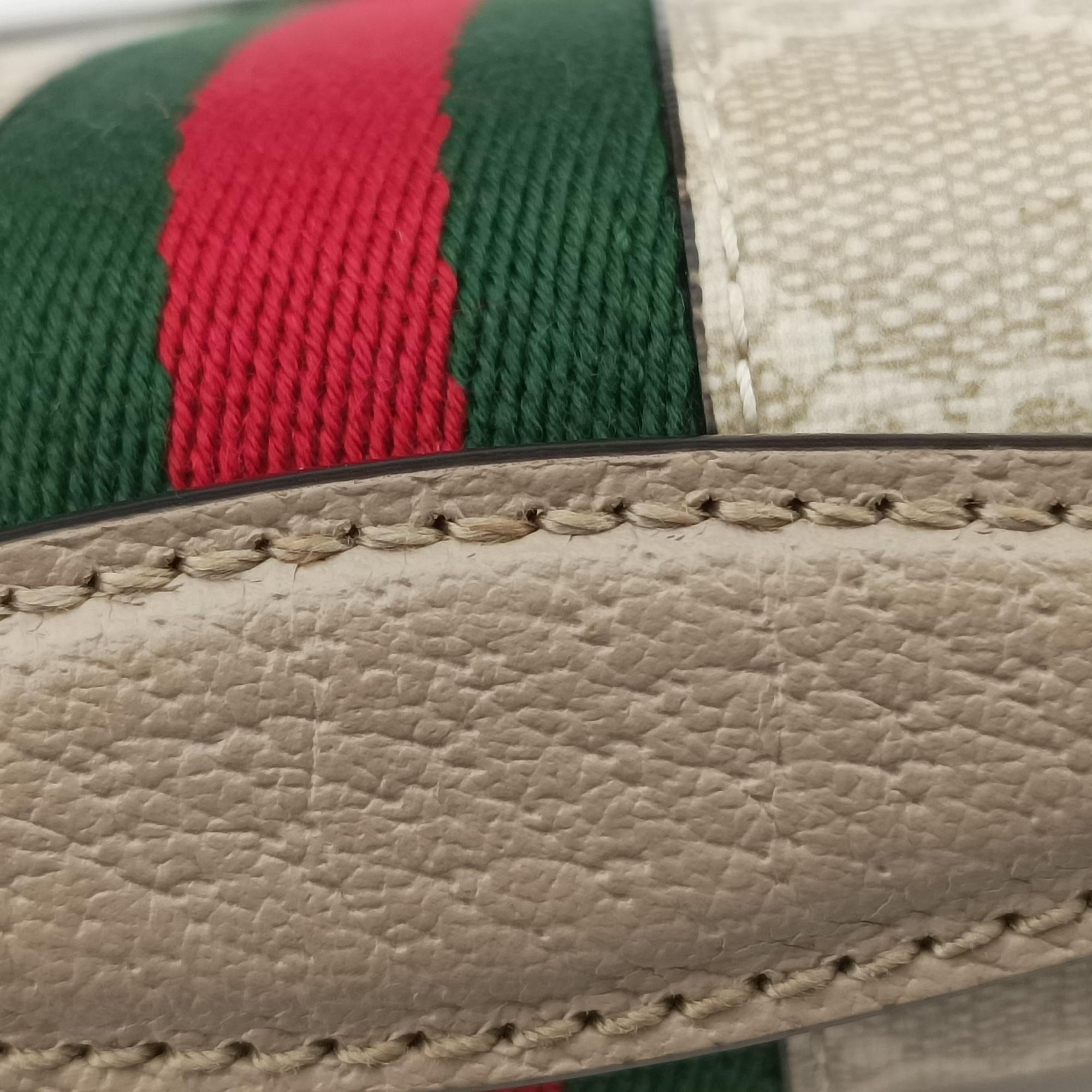 Pre-owned Gucci Ophidia GG Mini Beige × Ebony GG Supreme Canvas × Leather 696180 shoulderbag | stylenewstar
