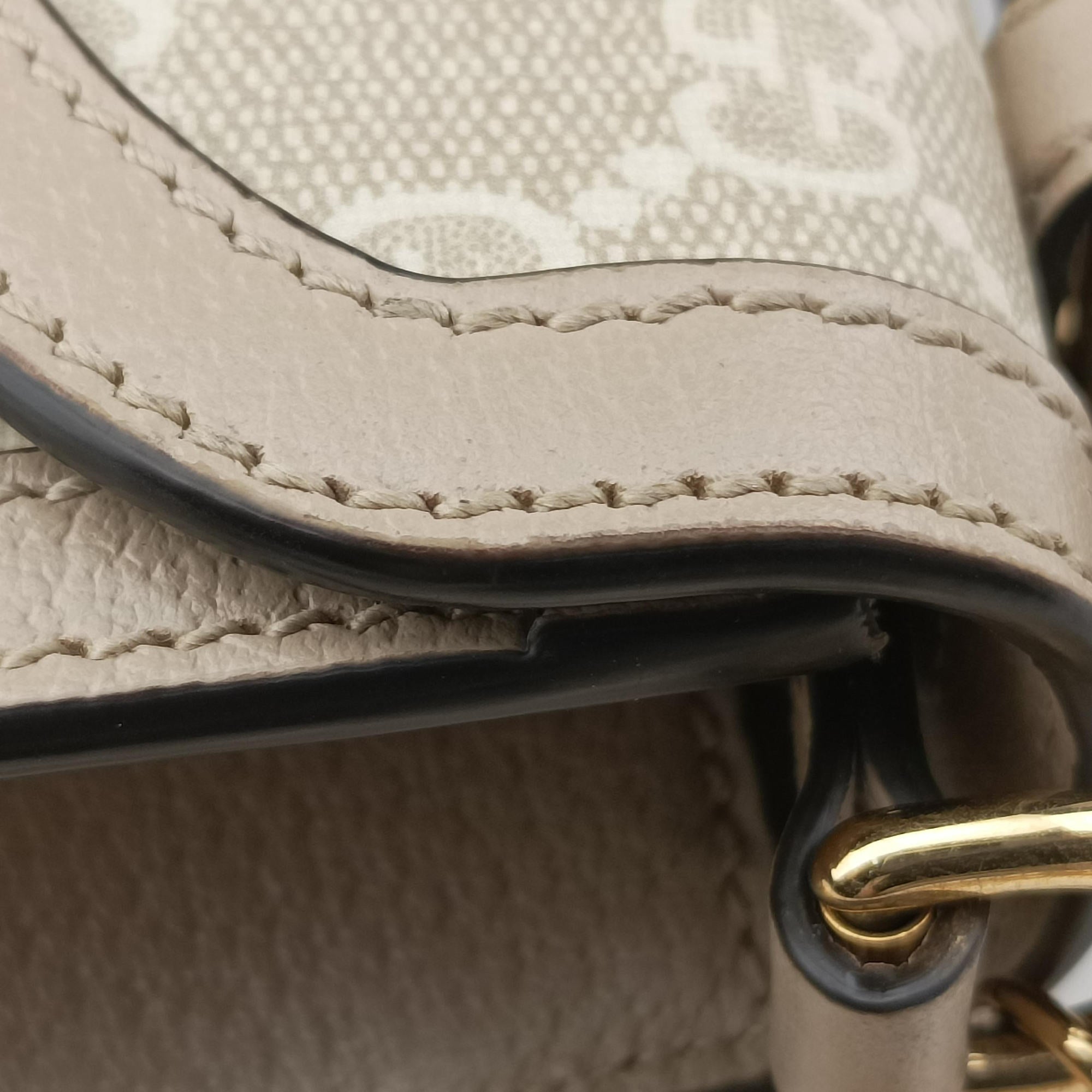Pre-owned Gucci Ophidia GG Mini Beige × Ebony GG Supreme Canvas × Leather 696180 shoulderbag | stylenewstar