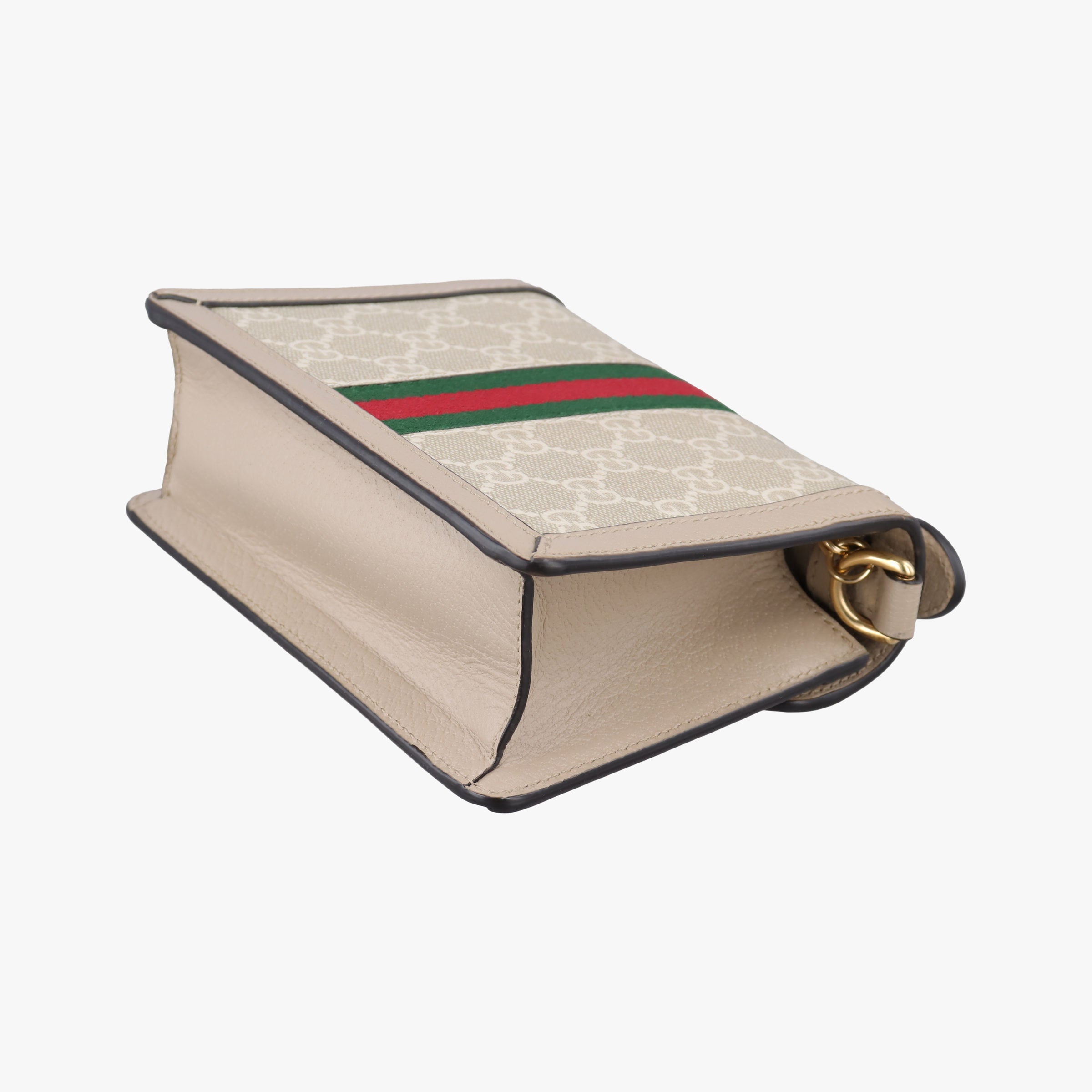 Pre-owned Gucci Ophidia GG Mini Beige × Ebony GG Supreme Canvas × Leather 696180 shoulderbag | stylenewstar