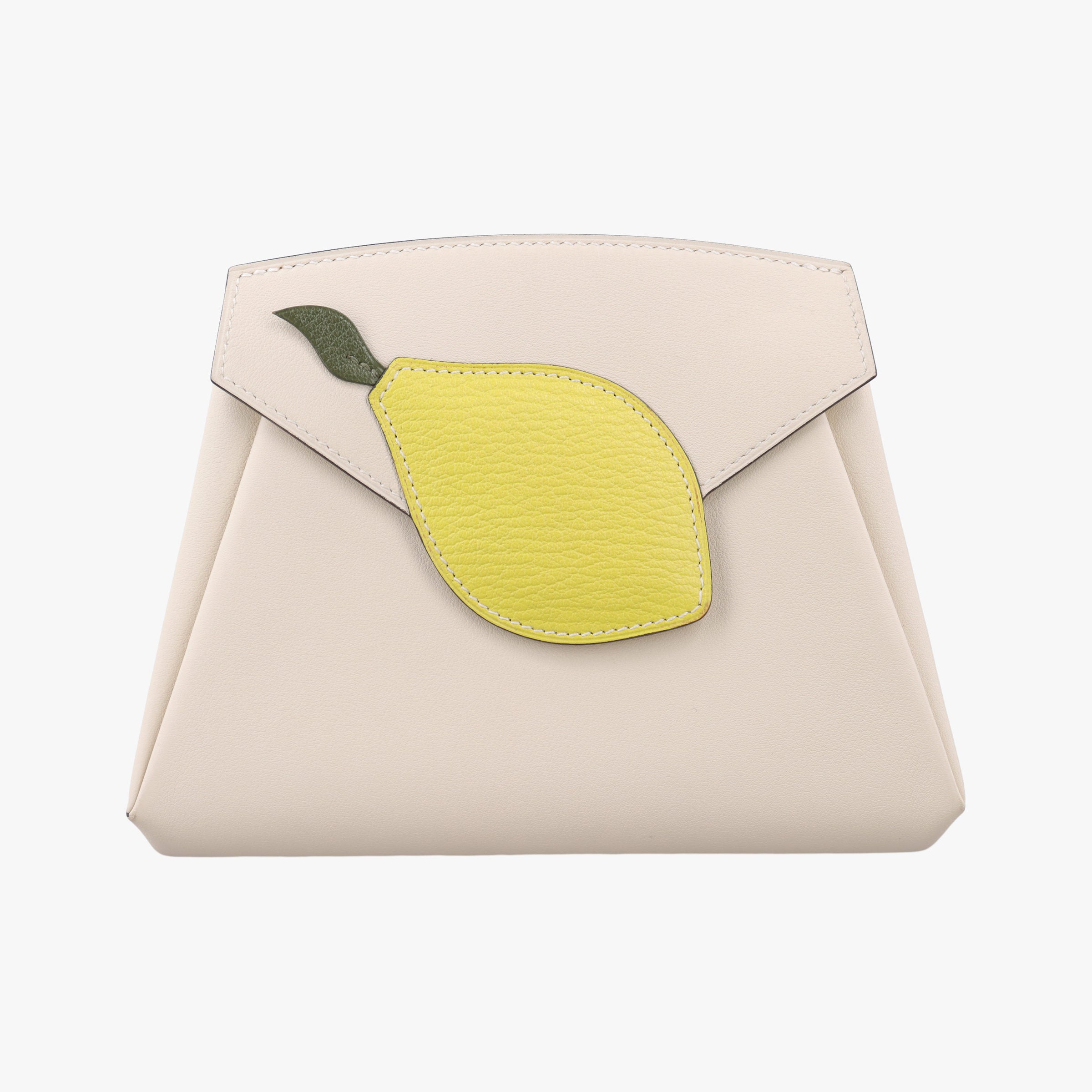 Pre-owned Hermes Tutti Frutti White × Yellow Leather  clutchbag | stylenewstar