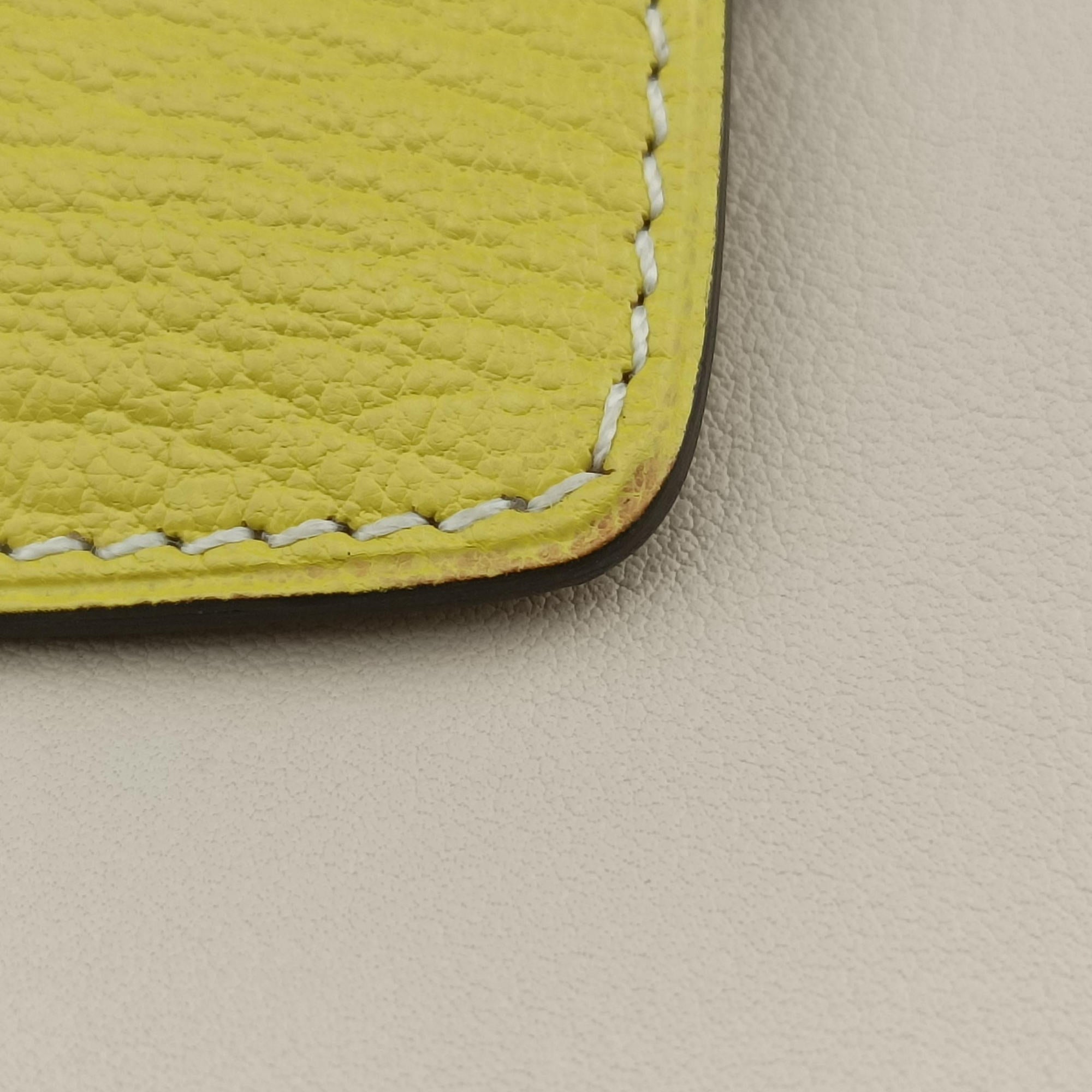 Pre-owned Hermes Tutti Frutti White × Yellow Leather  clutchbag | stylenewstar