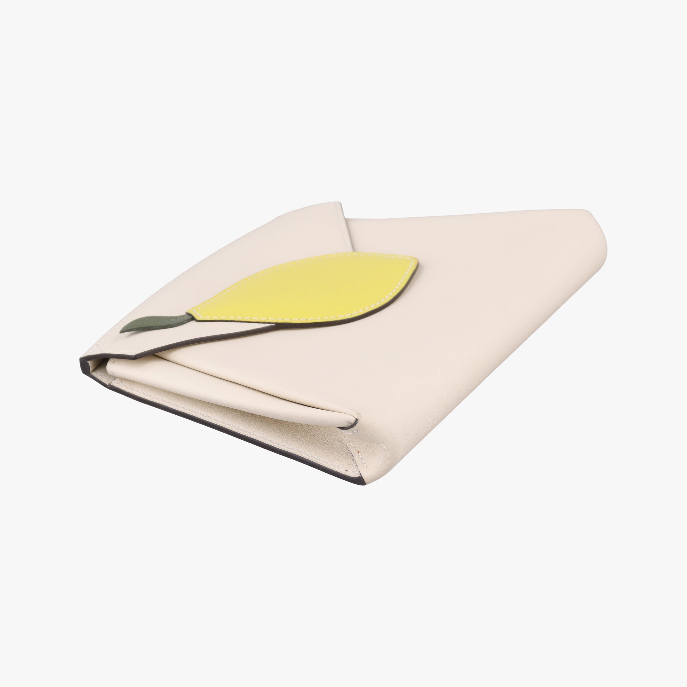 Pre-owned Hermes Tutti Frutti White × Yellow Leather  clutchbag | stylenewstar
