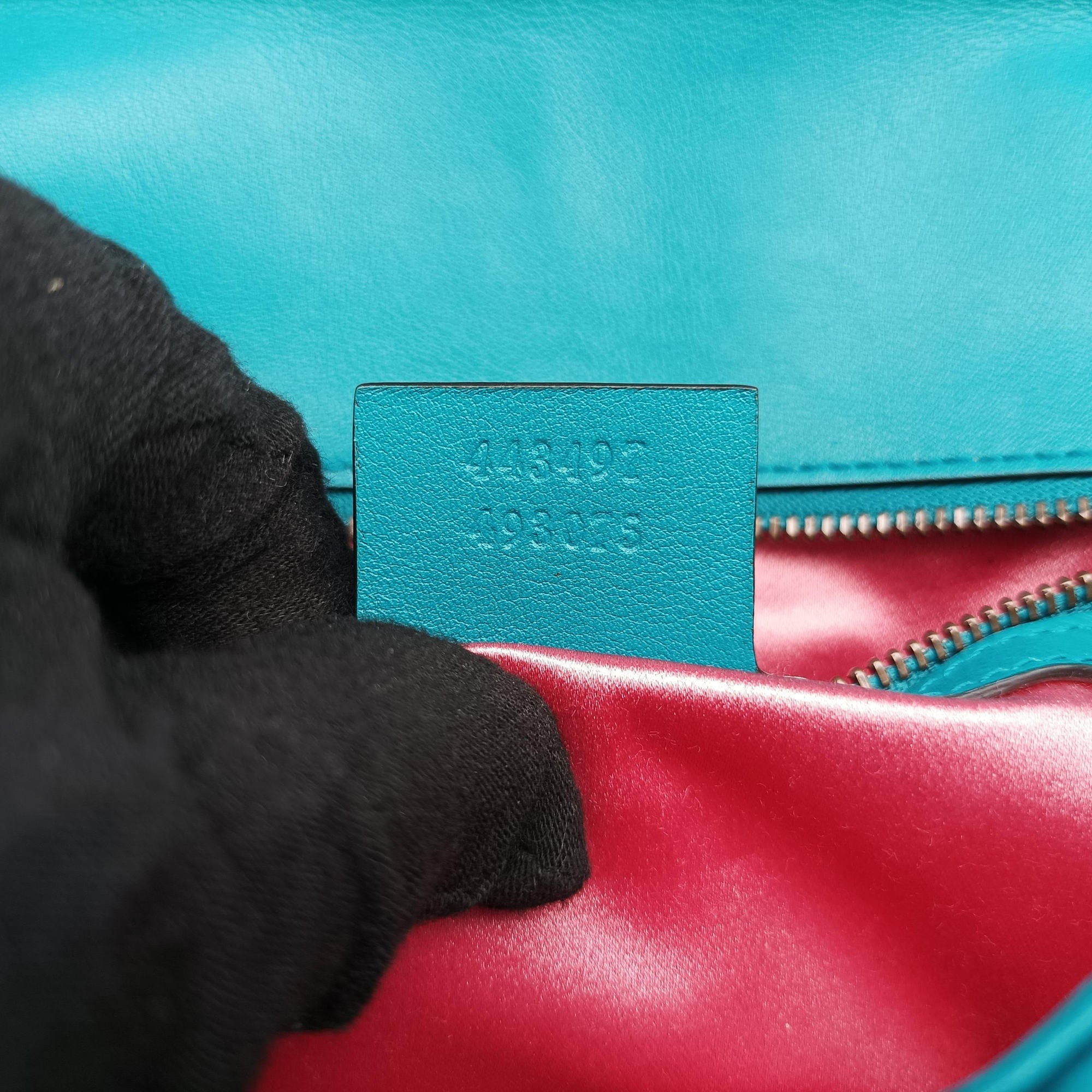 Vintage Gucci GG Marmont Blue velour 443497 shoulderbag | stylenewstar