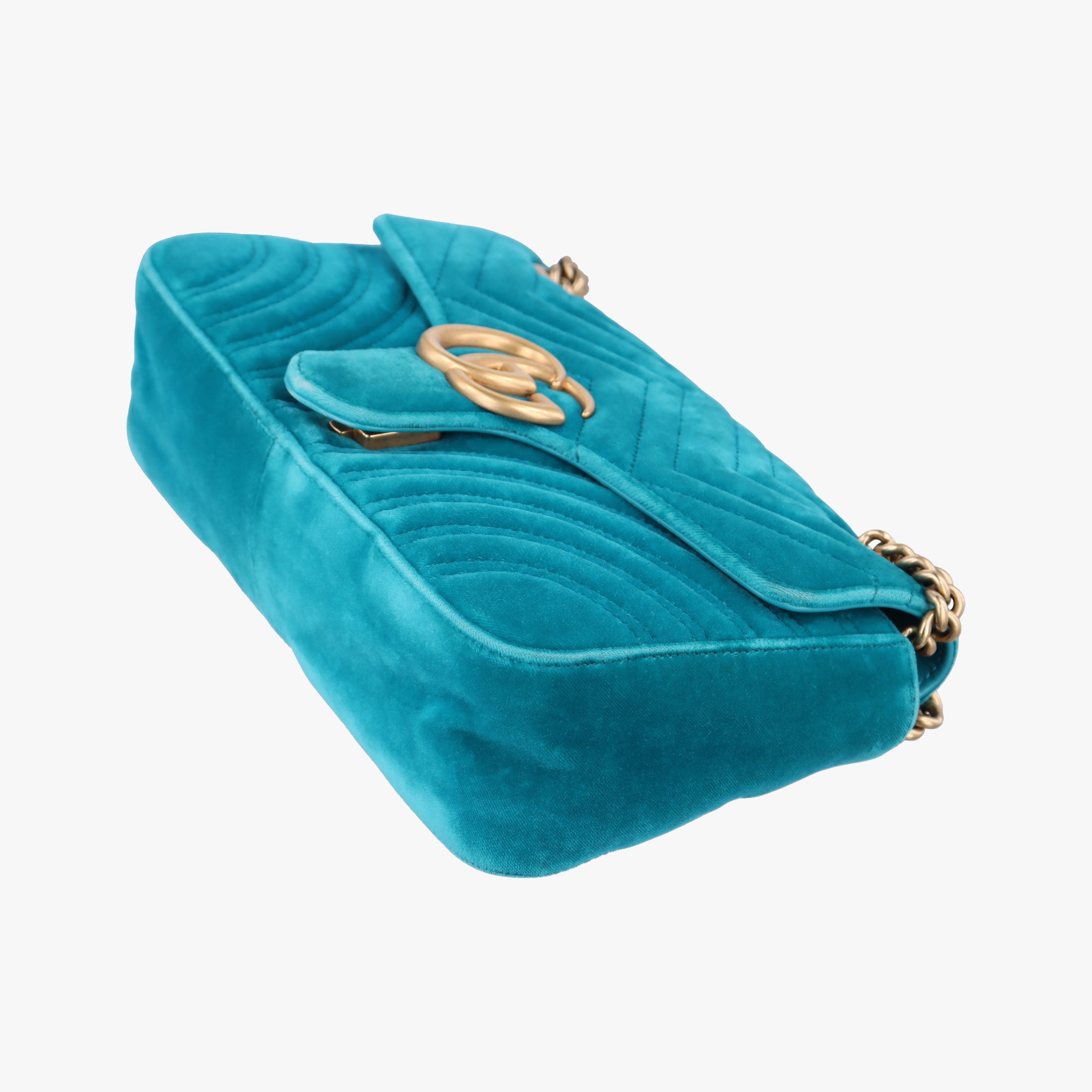 Vintage Gucci GG Marmont Blue velour 443497 shoulderbag | stylenewstar
