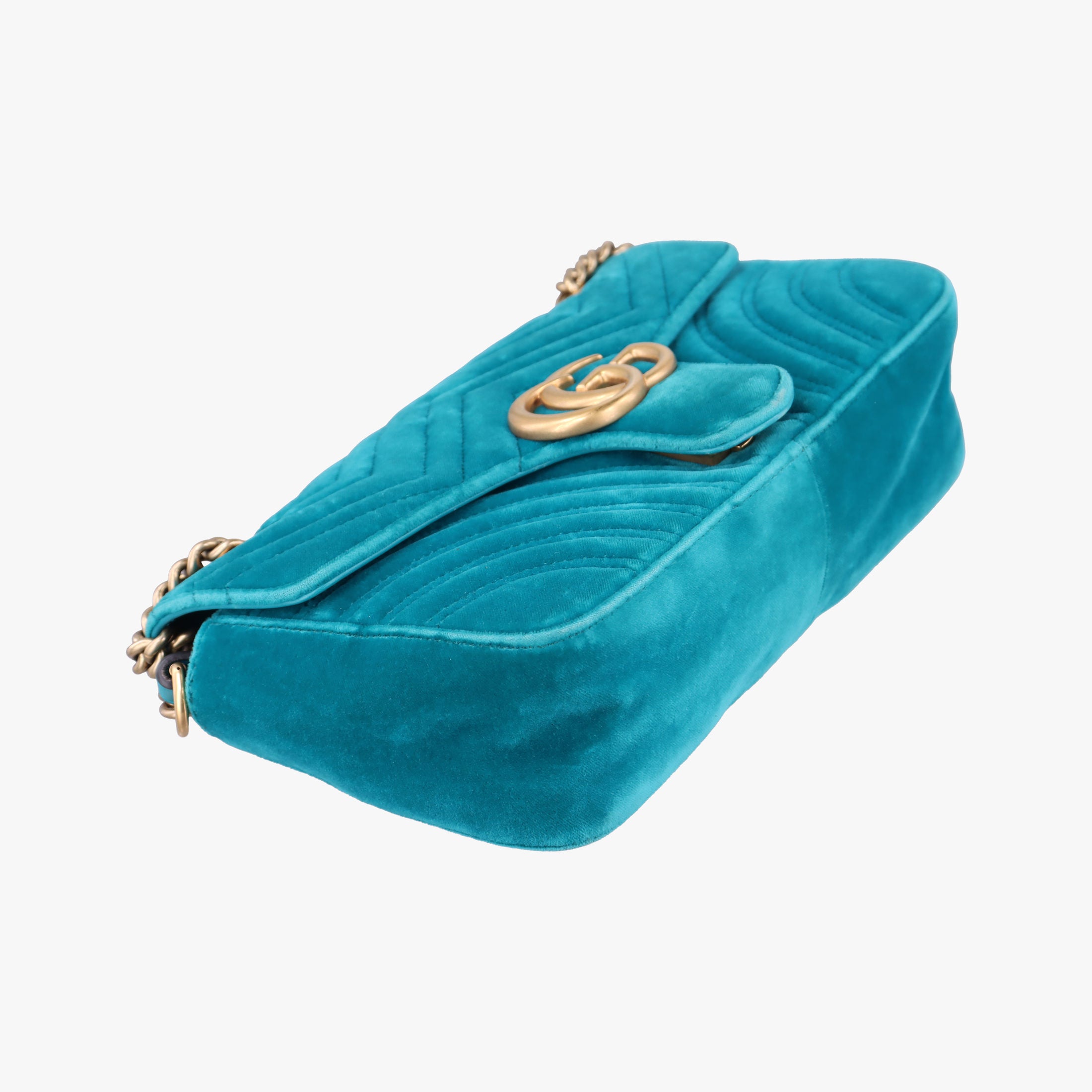 Vintage Gucci GG Marmont Blue velour 443497 shoulderbag | stylenewstar