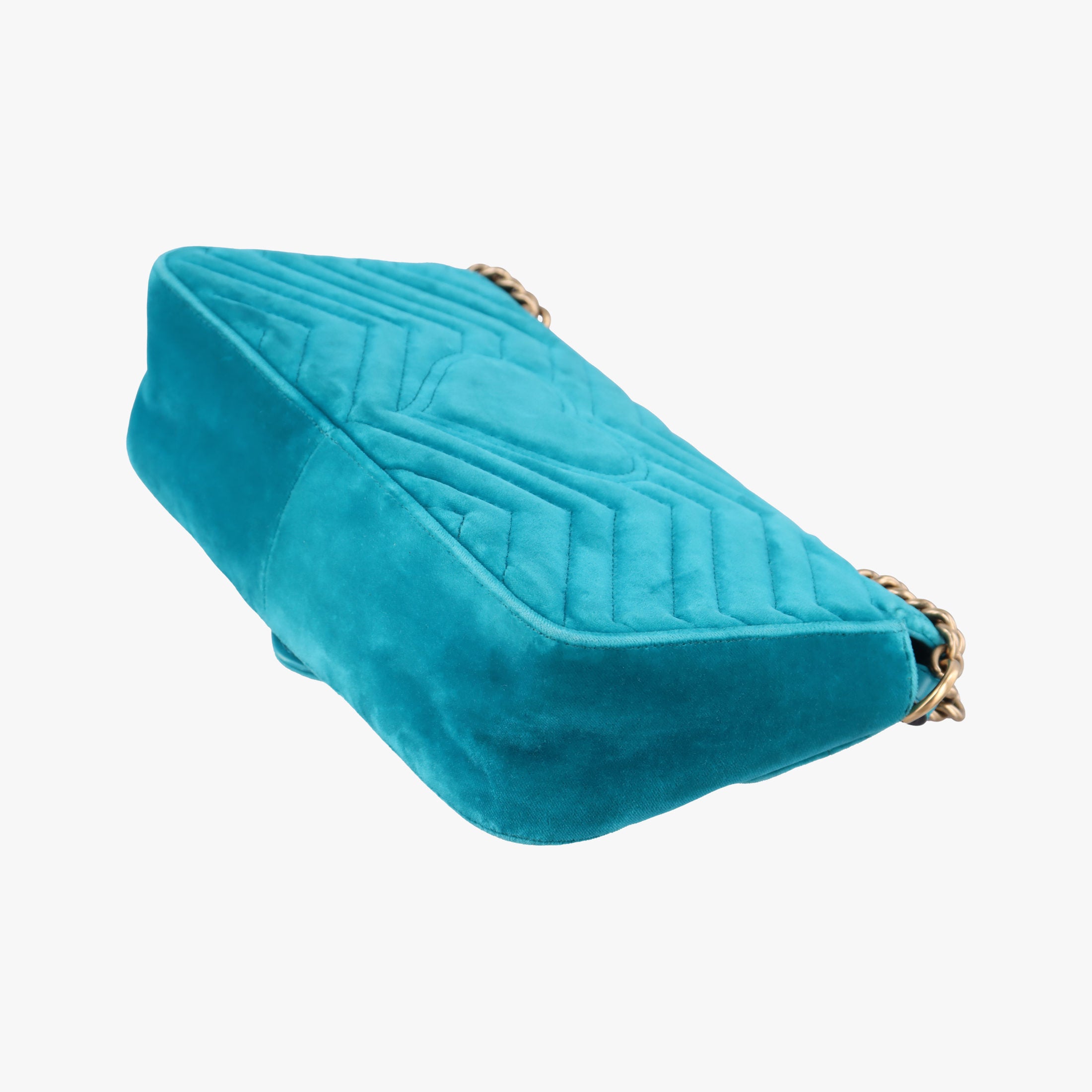 Vintage Gucci GG Marmont Blue velour 443497 shoulderbag | stylenewstar