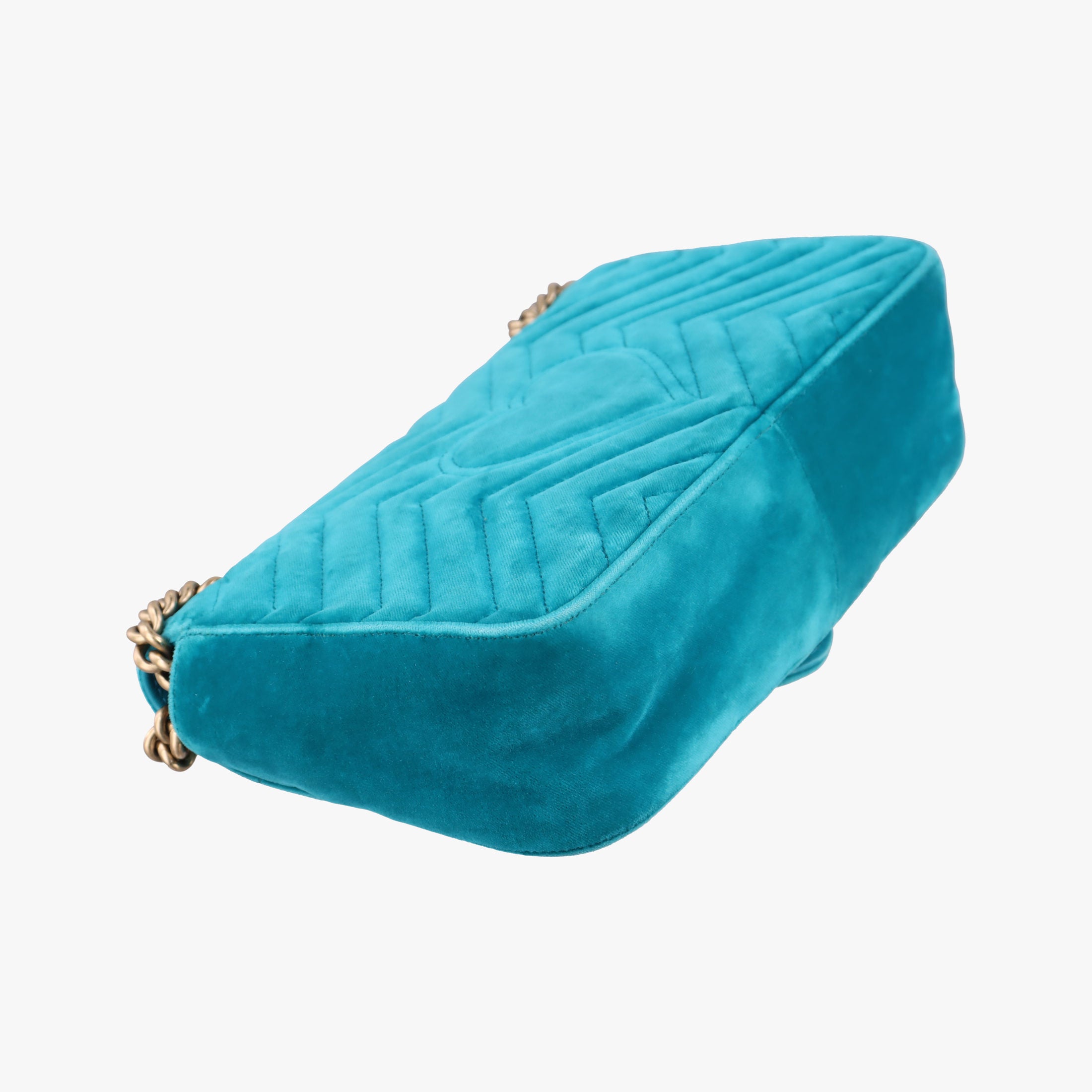 Vintage Gucci GG Marmont Blue velour 443497 shoulderbag | stylenewstar