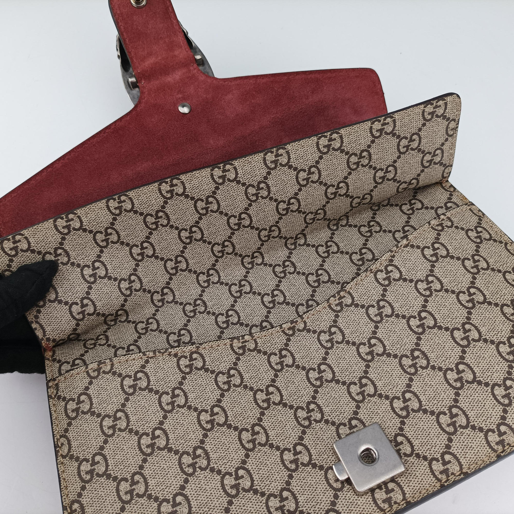 Pre-owned Gucci Dionysus BEIGE×RED×Multicolour PVC coated canvas × suede 400249 shoulderbag | stylenewstar