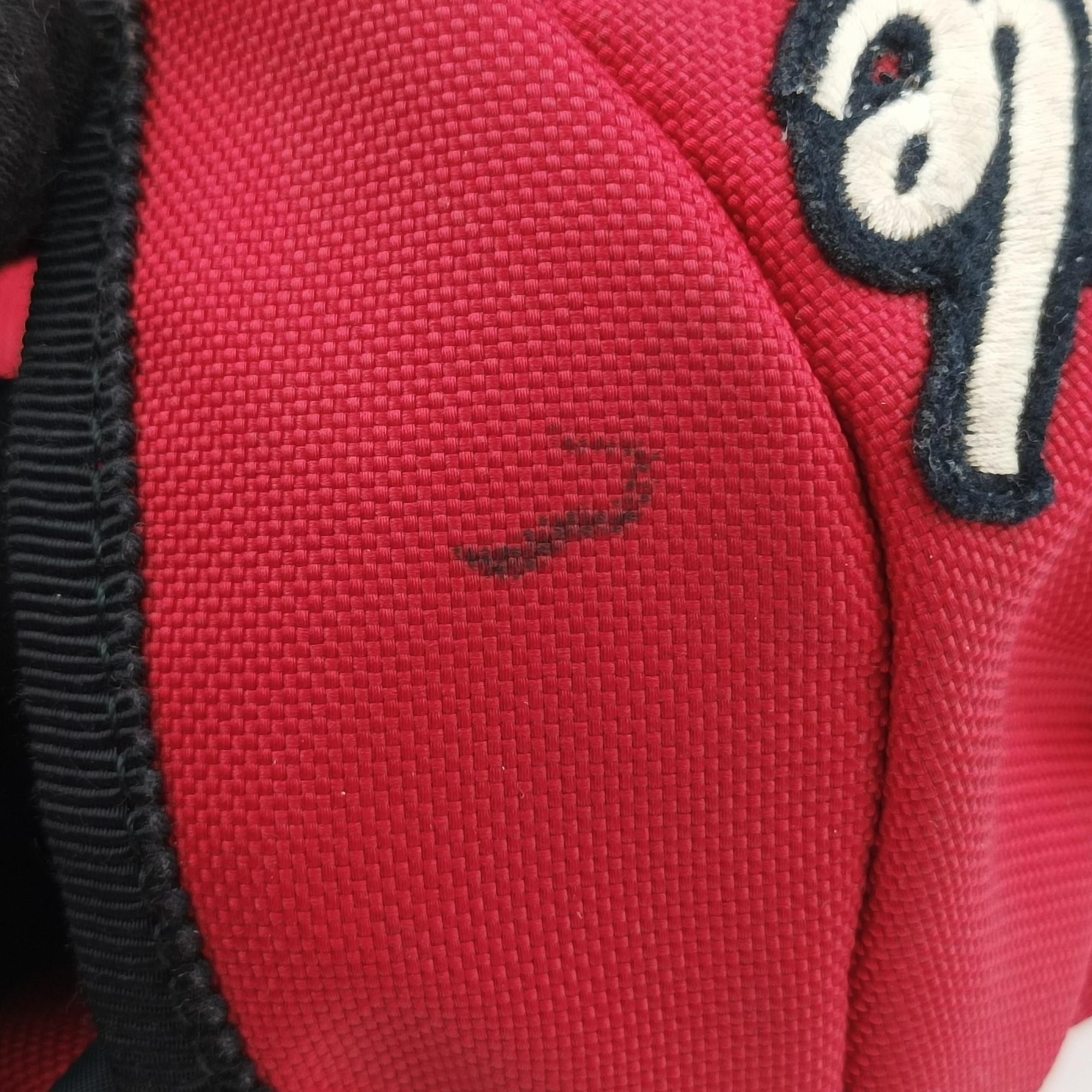 Pre-owned Gucci Techno Vintage Web L'Aveugle Par Amour Embroidered Red canvas 478327 backpack/rucksack | stylenewstar