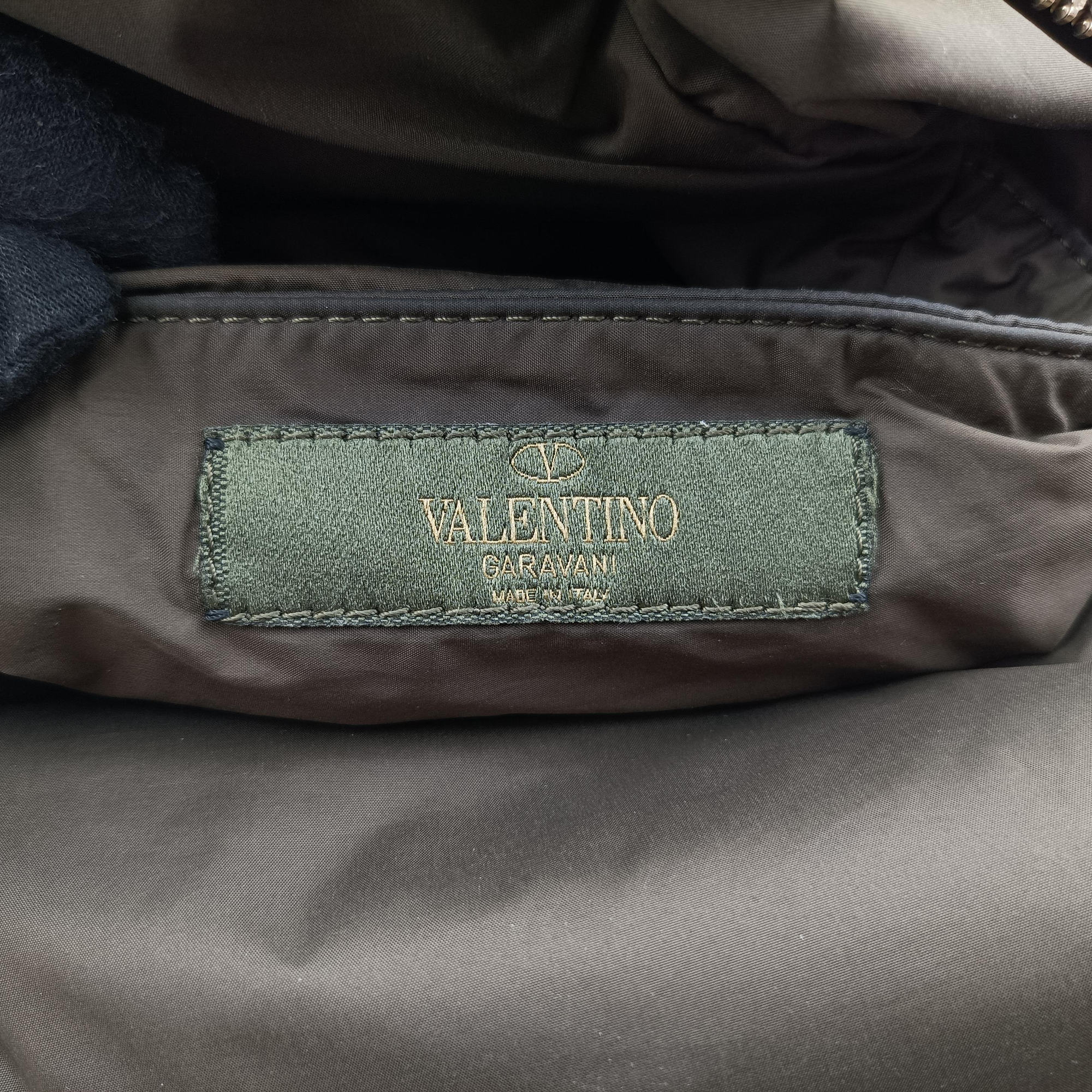 Pre-owned Valentino Rockstud Greenx Multicolor nylonx Leather  backpack/rucksack | stylenewstar