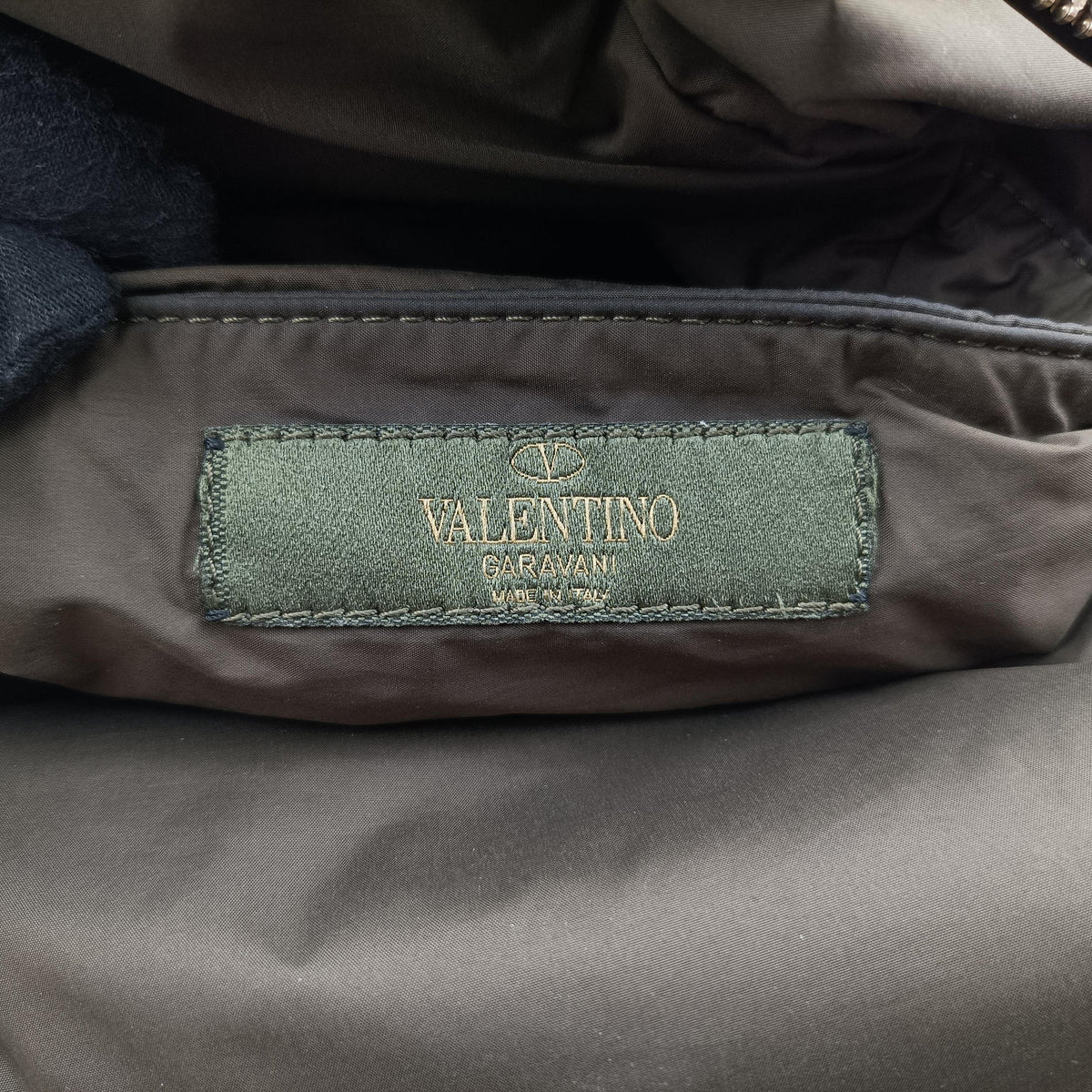Pre-owned Valentino Rockstud Greenx Multicolor nylonx Leather  backpack/rucksack | stylenewstar