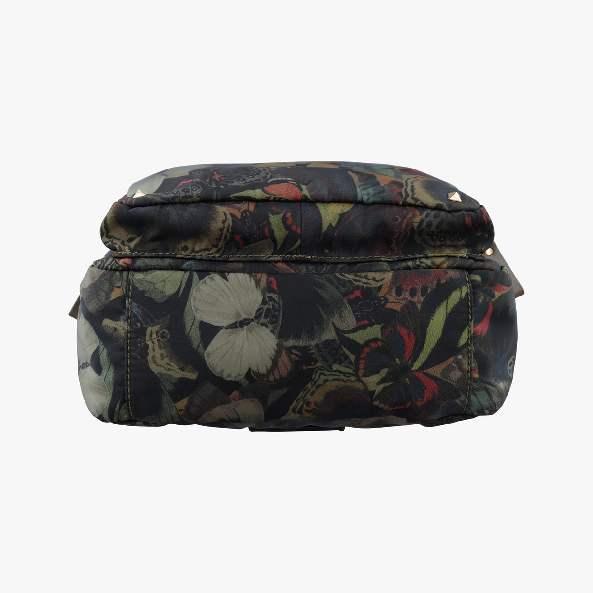 Pre-owned Valentino Rockstud Greenx Multicolor nylonx Leather  backpack/rucksack | stylenewstar
