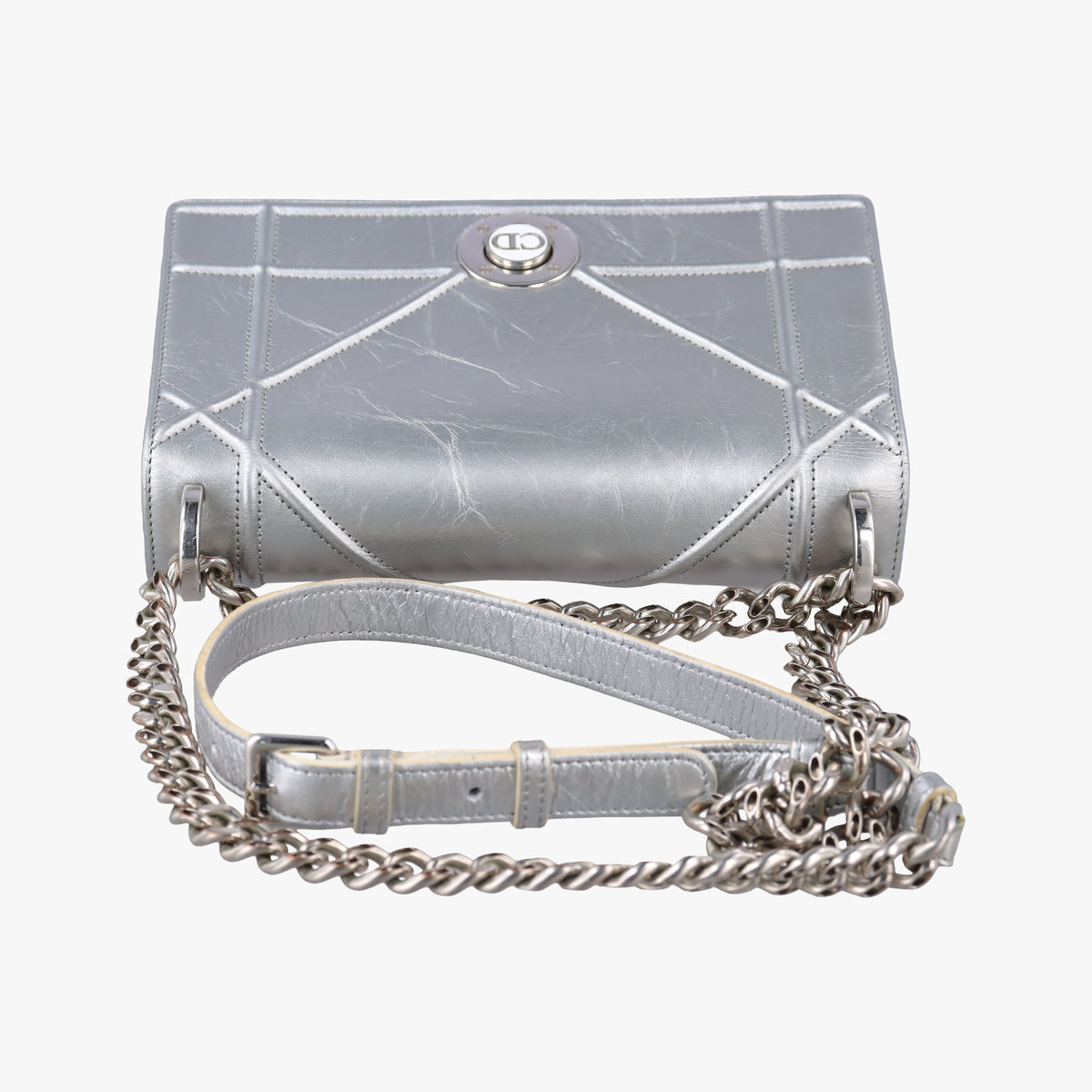 Secondhand Christian Dior Diorama Silver Leather  shoulderbag | stylenewstar