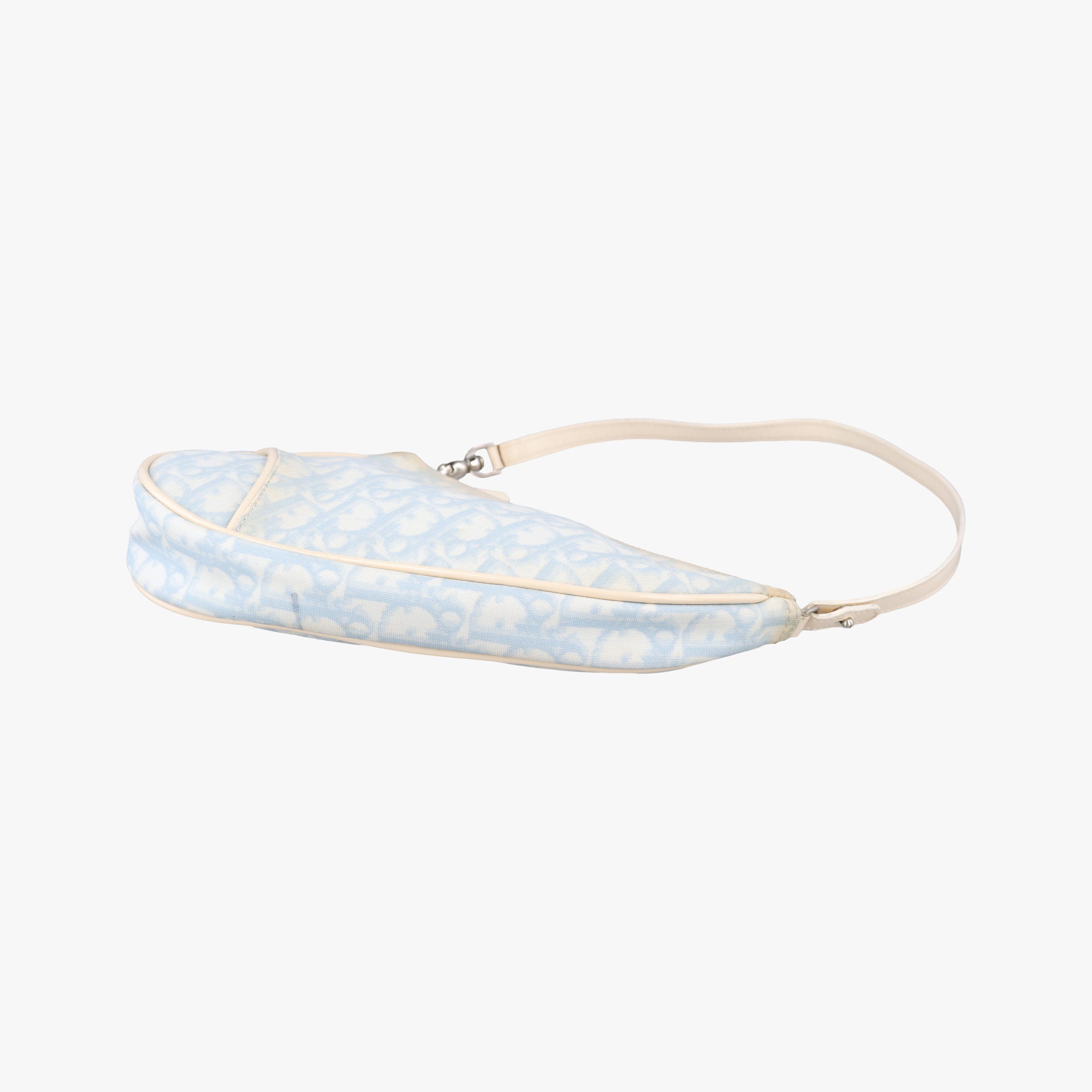 Pre-owned Christian Dior Saddle Blue Canvas and Leather  shoulderbag | stylenewstar
