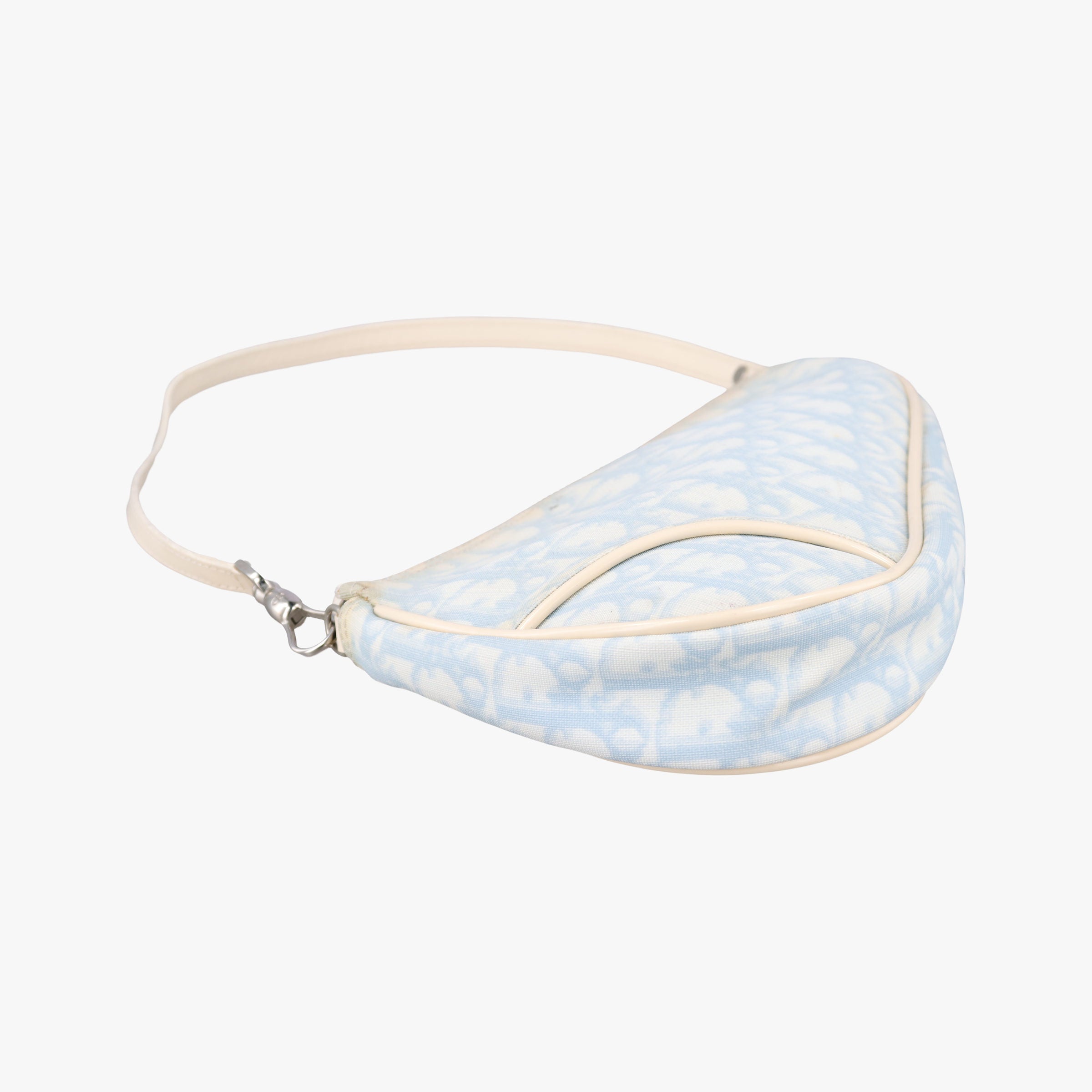 Pre-owned Christian Dior Saddle Blue Canvas and Leather  shoulderbag | stylenewstar