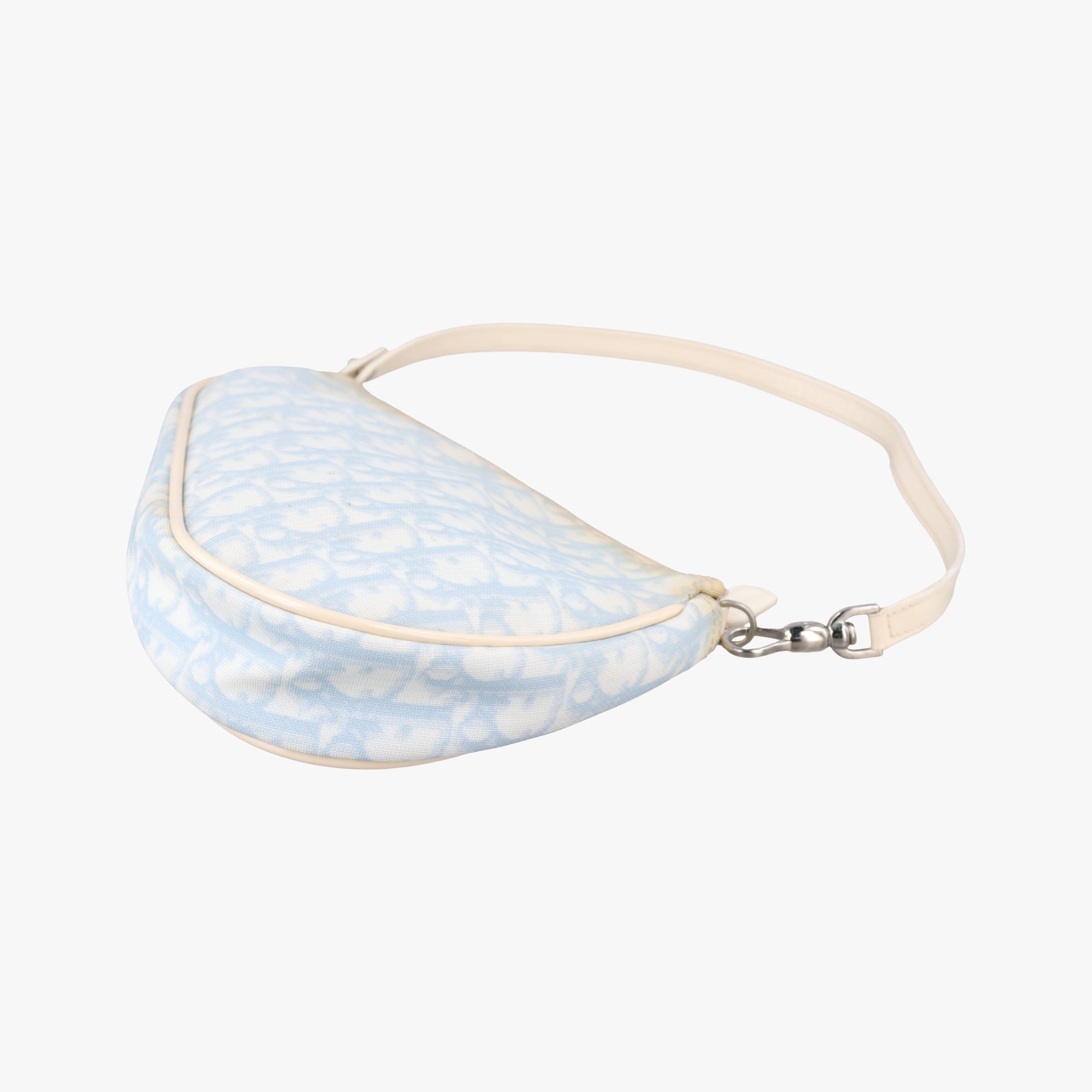 Pre-owned Christian Dior Saddle Blue Canvas and Leather  shoulderbag | stylenewstar