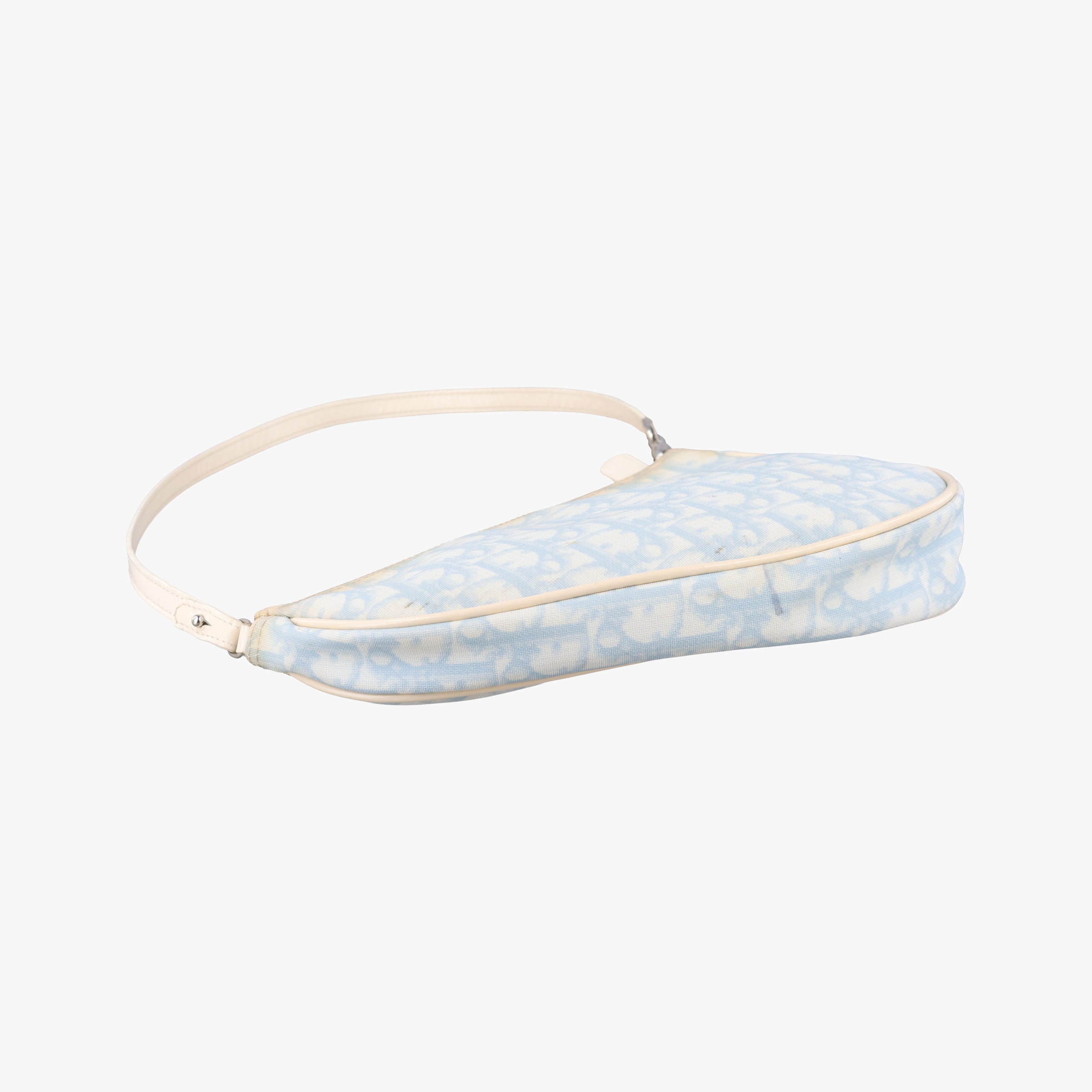 Pre-owned Christian Dior Saddle Blue Canvas and Leather  shoulderbag | stylenewstar