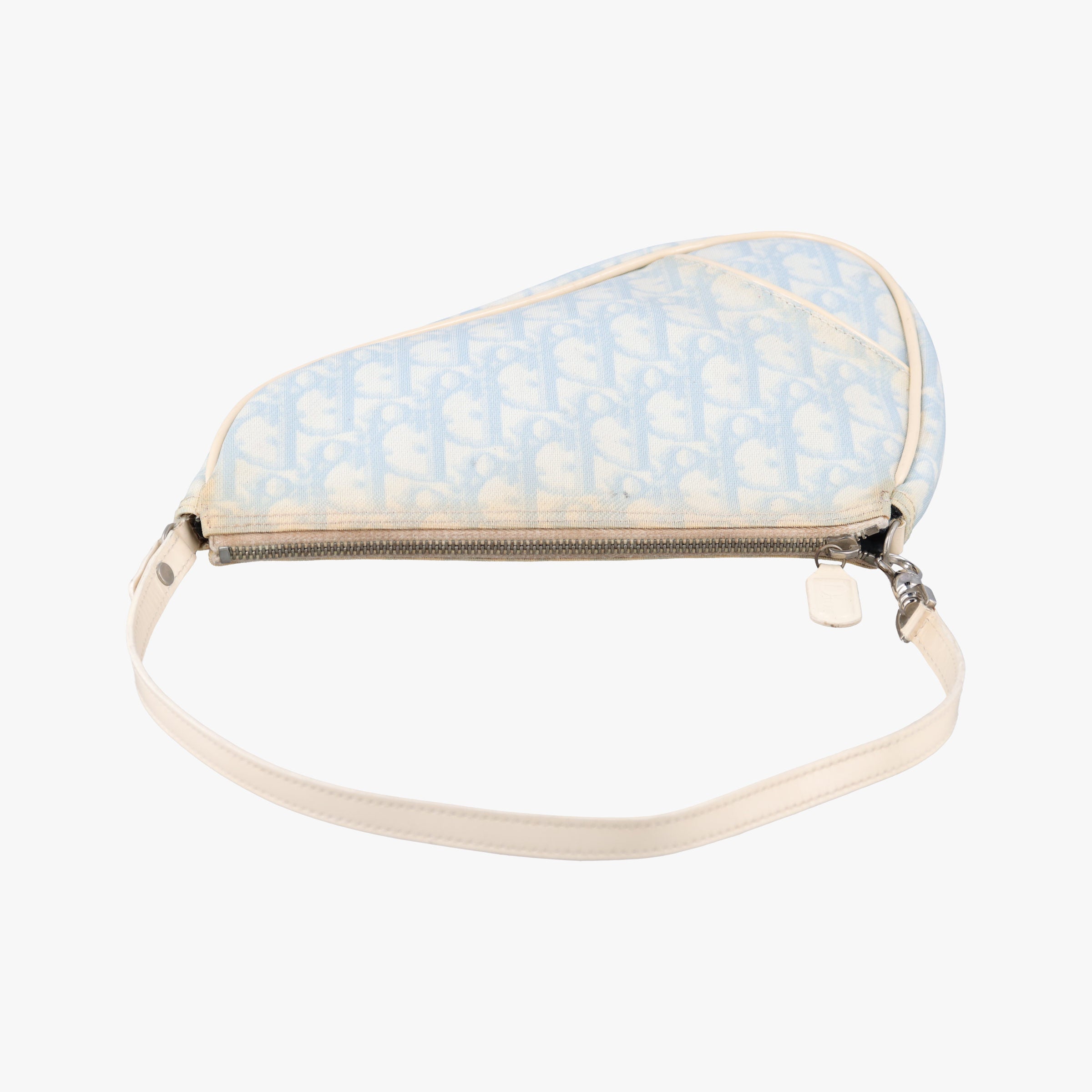 Pre-owned Christian Dior Saddle Blue Canvas and Leather  shoulderbag | stylenewstar