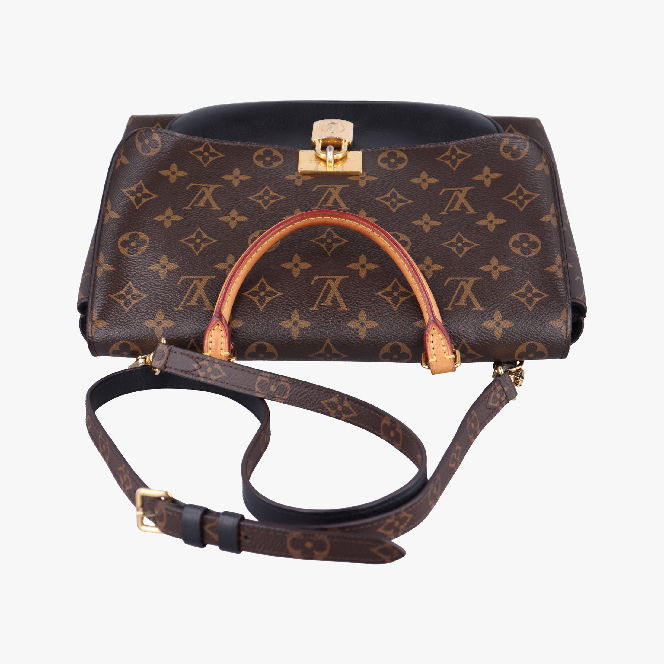 Pre-owned Louis Vuitton MARIGNAN brown×black Monogram Canvas×calf leather M44259 shoulderbag | stylenewstar