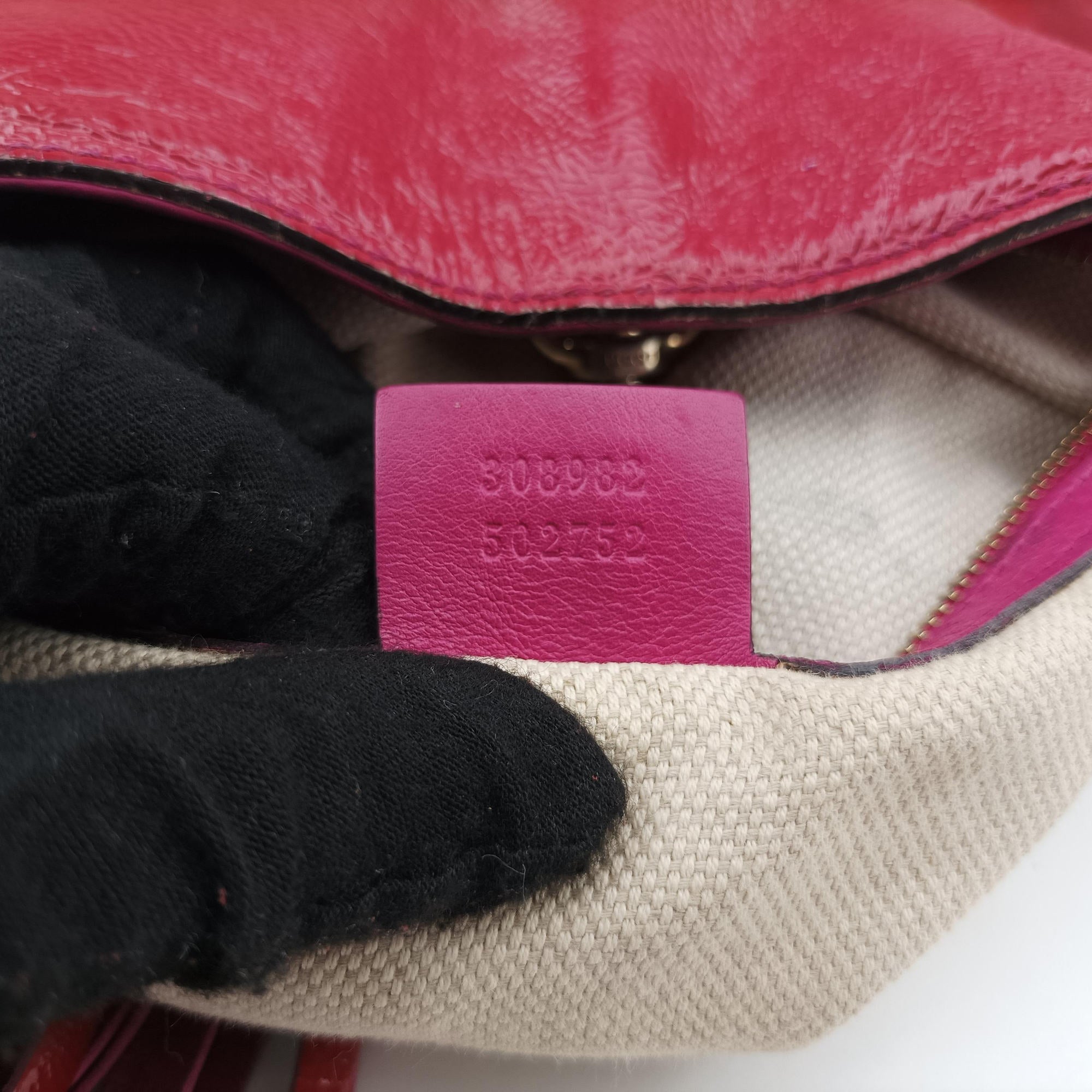 Pre-owned Gucci Soho Red Patent Leather 308982 shoulderbag | stylenewstar