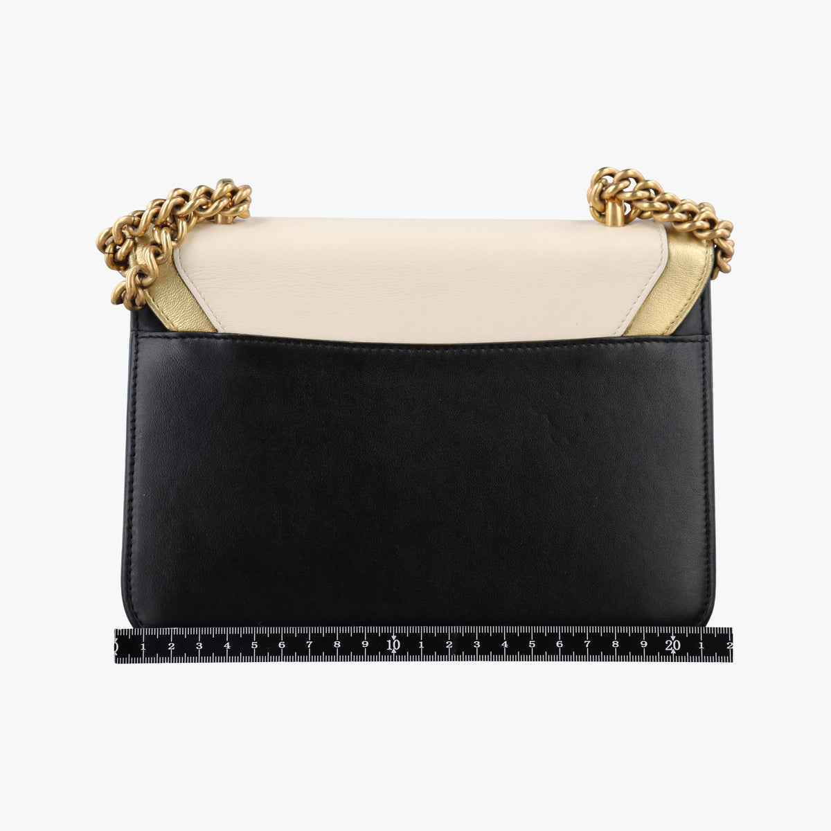 Pre-owned Gucci Pearly Peony Black×White×Gold Leather 432282 shoulderbag | stylenewstar