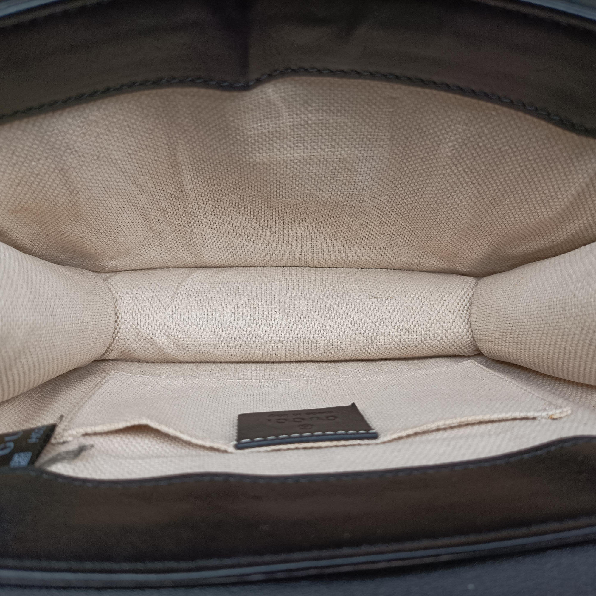 Pre-owned Gucci Pearly Peony Black×White×Gold Leather 432282 shoulderbag | stylenewstar