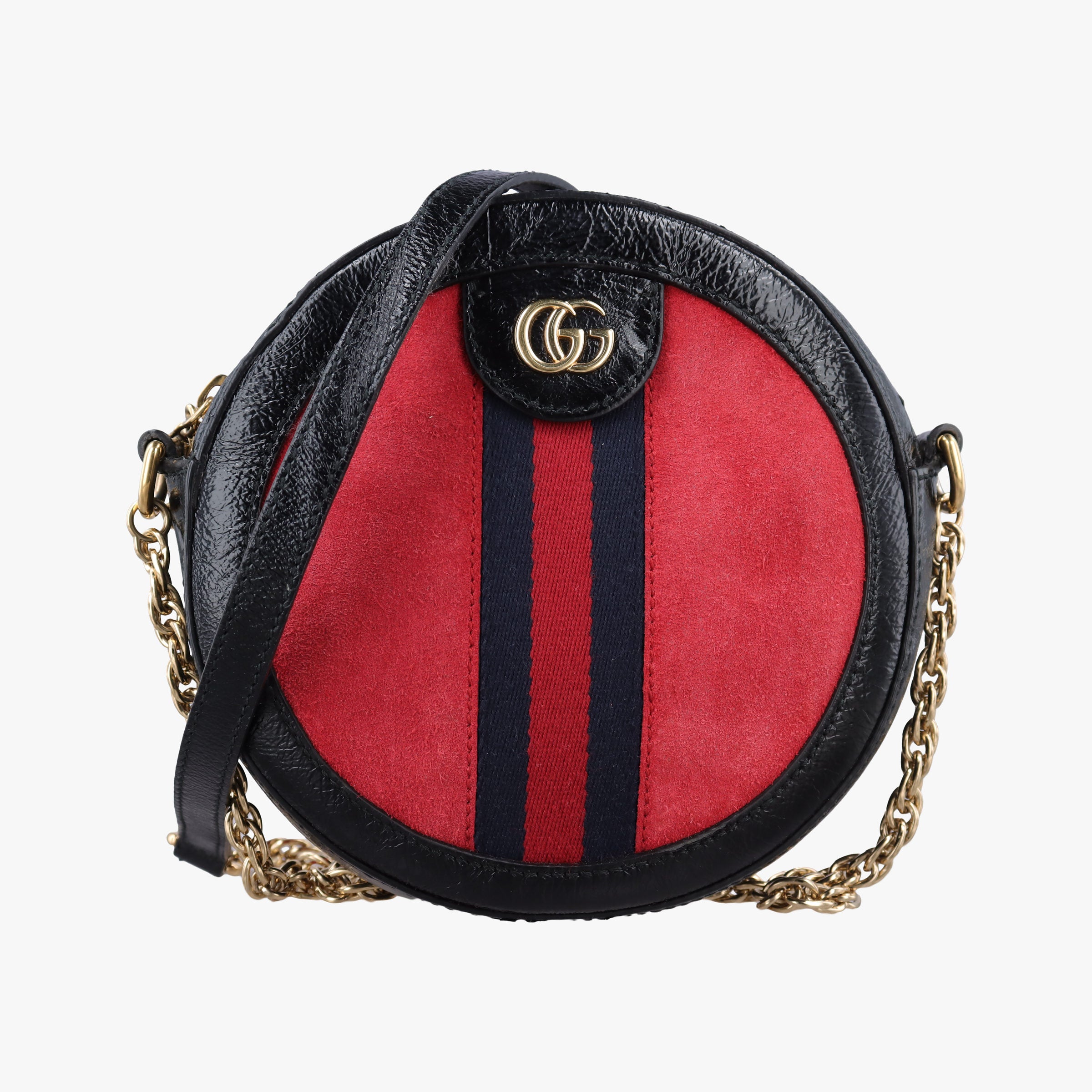 Secondhand Gucci Ophidia Red×black Suede×Patent 550618 shoulderbag | stylenewstar
