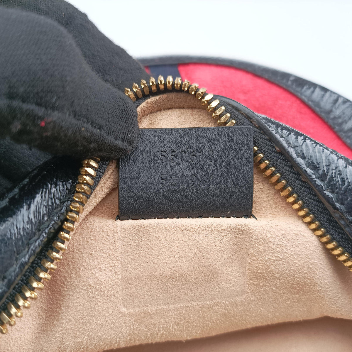 Secondhand Gucci Ophidia Red×black Suede×Patent 550618 shoulderbag | stylenewstar