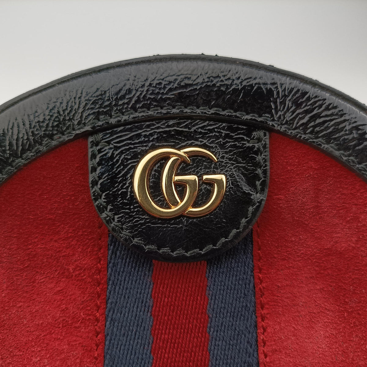 Secondhand Gucci Ophidia Red×black Suede×Patent 550618 shoulderbag | stylenewstar