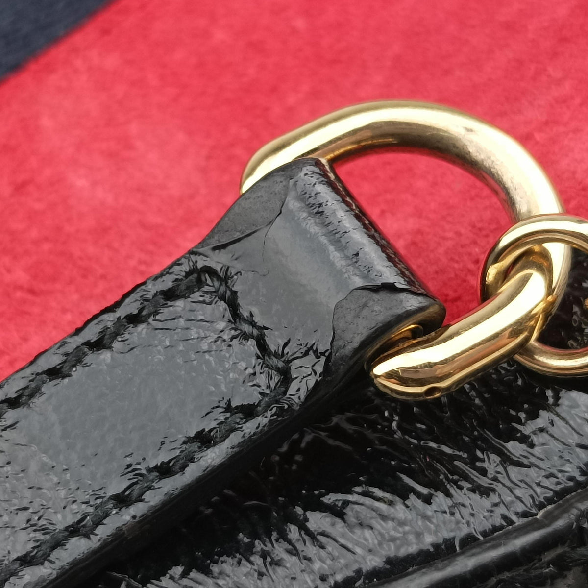 Secondhand Gucci Ophidia Red×black Suede×Patent 550618 shoulderbag | stylenewstar