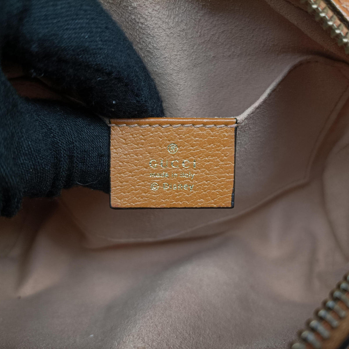 Pre-owned Gucci Mickey Mouse Disney collaboration Brown PVC coated canvas×Leather 602536 shoulderbag | stylenewstar