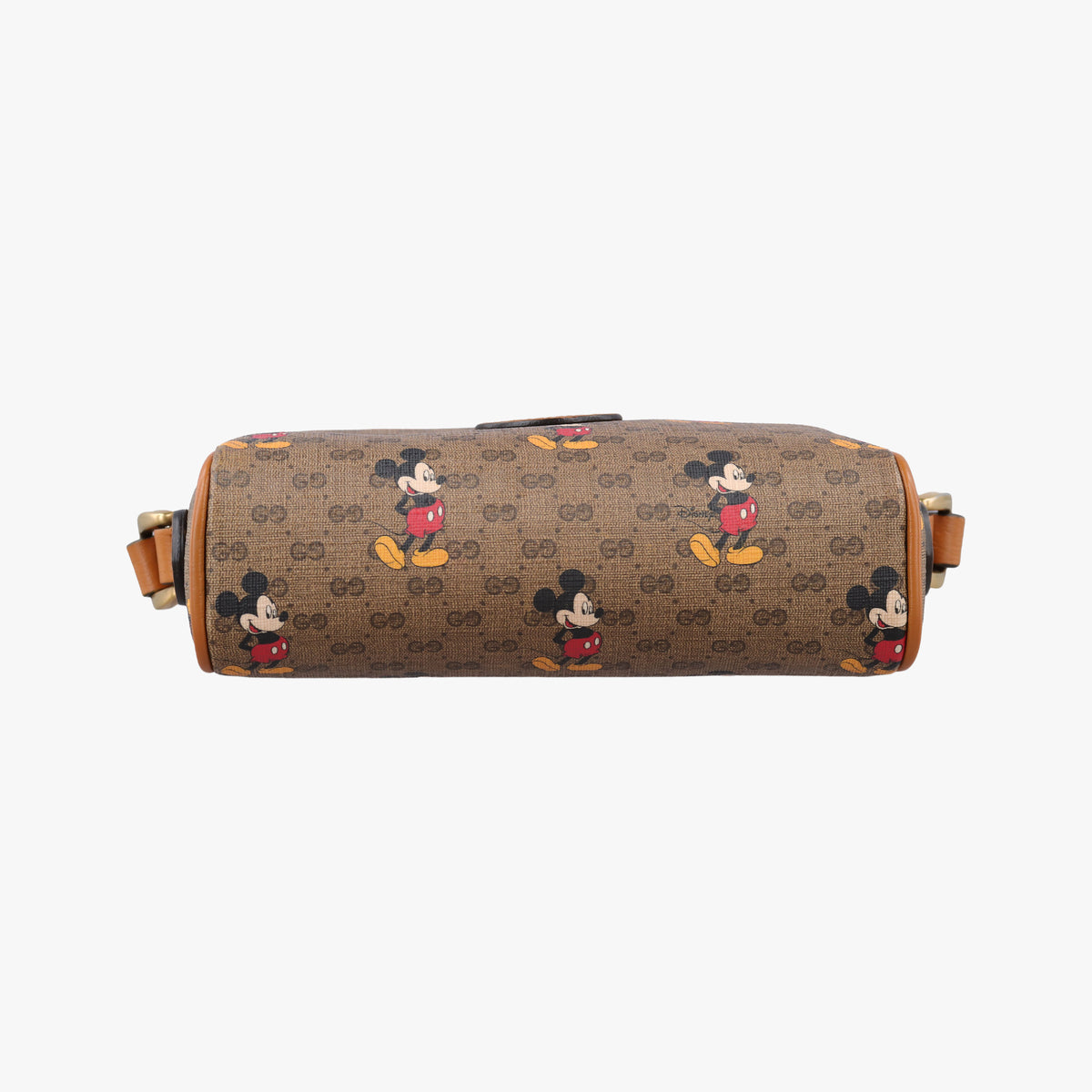 Pre-owned Gucci Mickey Mouse Disney collaboration Brown PVC coated canvas×Leather 602536 shoulderbag | stylenewstar