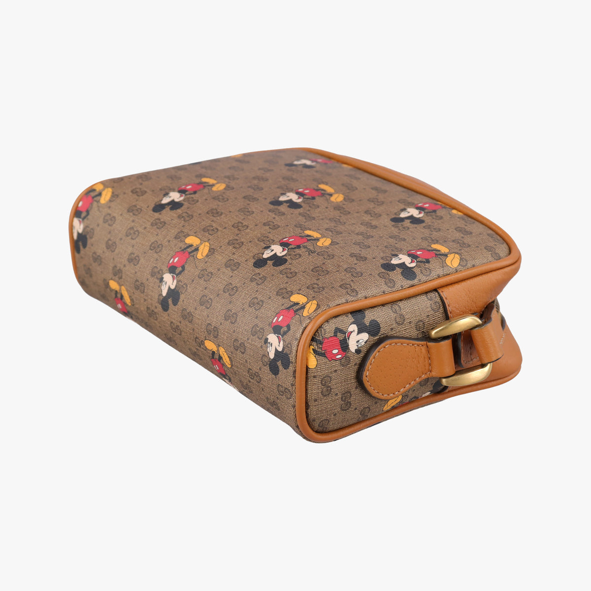 Pre-owned Gucci Mickey Mouse Disney collaboration Brown PVC coated canvas×Leather 602536 shoulderbag | stylenewstar