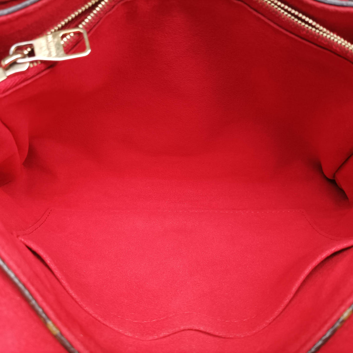 Pre-owned Louis Vuitton PALLAS Chain Brown×CERISE Monogram Canvas×calf leather M41201 shoulderbag | stylenewstar