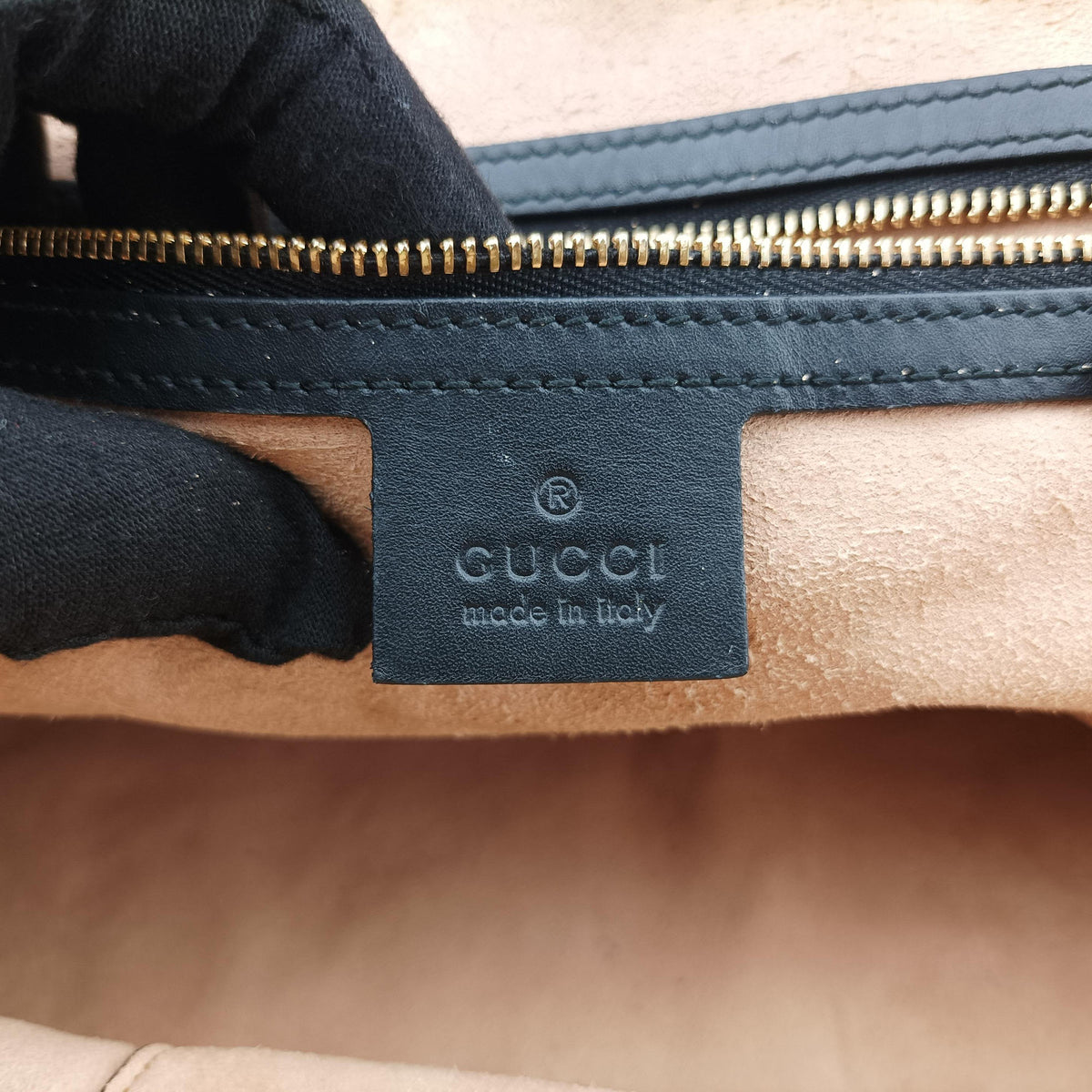 Pre-owned Gucci Ophidia Black×Green×Red Suede×leather 524533 handbag | stylenewstar