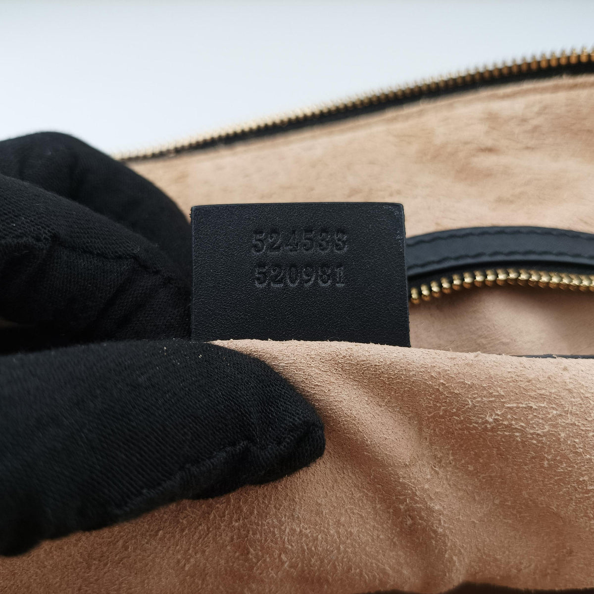 Pre-owned Gucci Ophidia Black×Green×Red Suede×leather 524533 handbag | stylenewstar